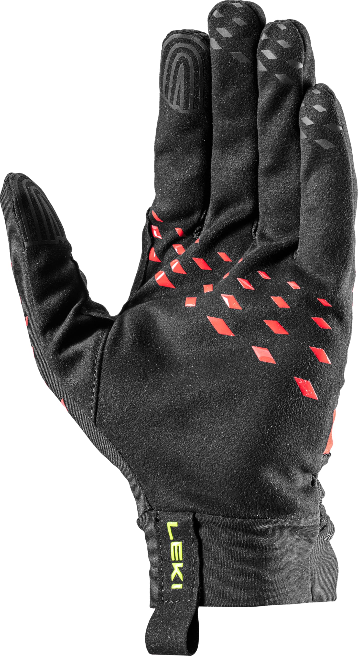 LEKI Ultra Trail Storm Handschuhe, Black-red-Neonyellow, EU 9