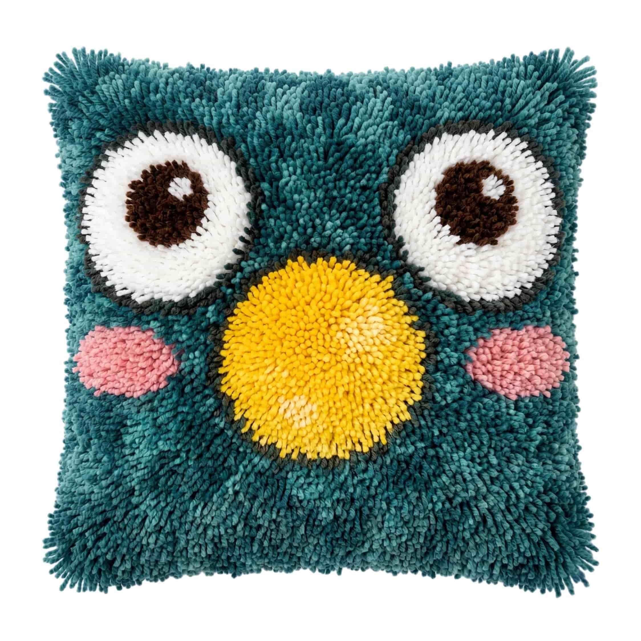 AxiangziK Latch Hook Cushion Kit,Cartoon DIY Throw Pillow Cover 43X43Cm