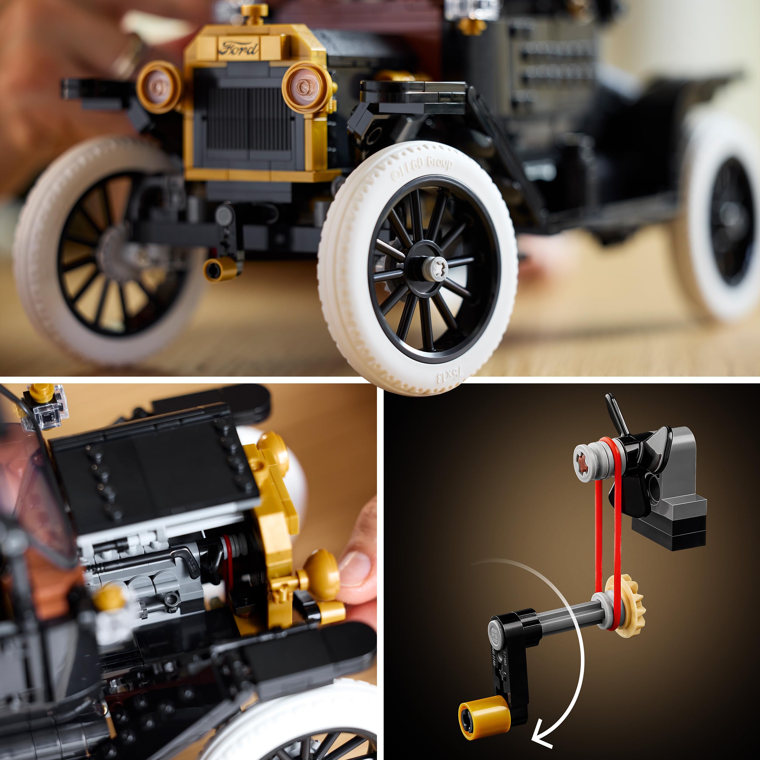 LEGO Icons Ford Model T - Modello di Auto Retrò per Adulti - Set da Collezione con Tetto in Tessuto, Ruote Alte e Parabrezza Apribile - Regalo Fai da Te per gli Appassionati di Veicoli Classici 11376