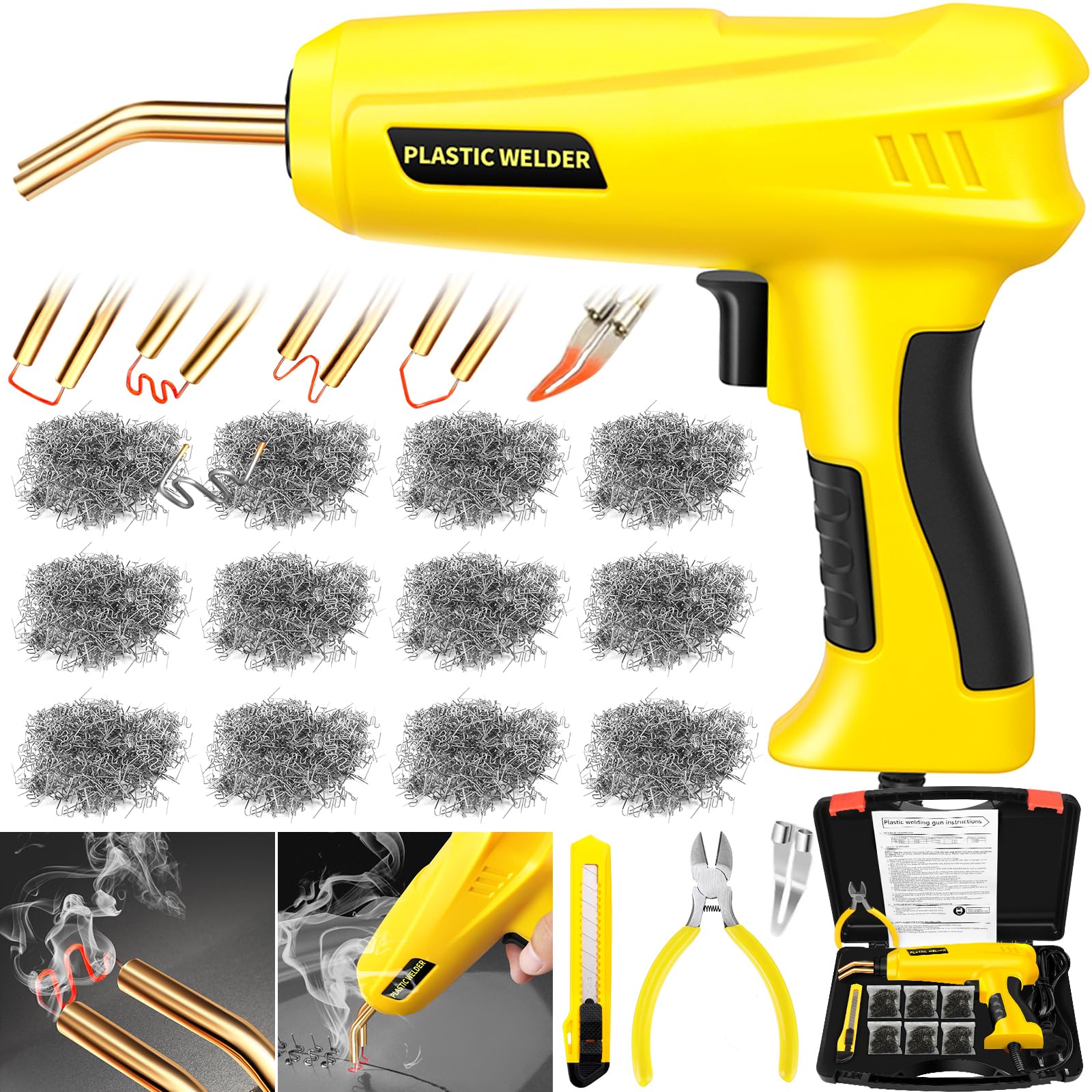 Saldatore Plastica GARAY Super 100W Con 1000 Punti E 15 Aste - Kit Riparazione Paraurti Per Auto E Fai Da Te - 5