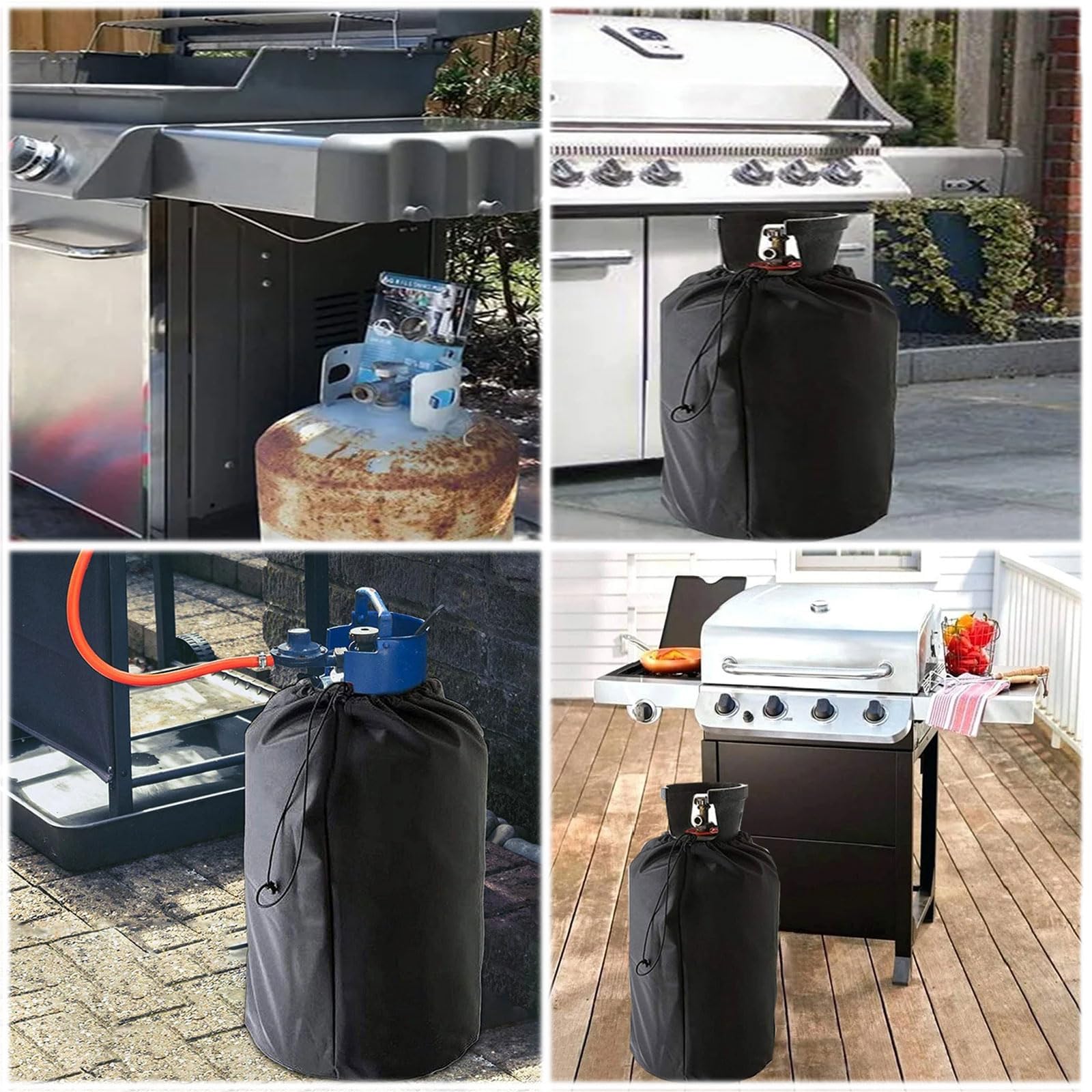 Copertura per bombola gas 31x59 cm tessuto Oxford 210D impermeabile UV