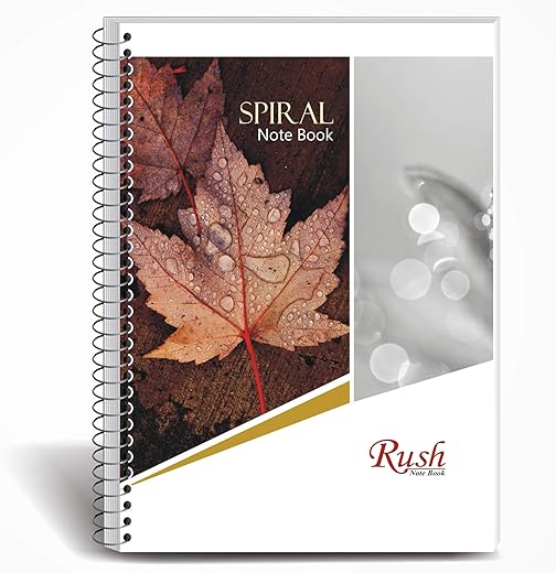 Rush Rough A4 Spiral Notebook 400 Pages | Single Line Ruled | 400 Pages Notebook ruled | Pack of 1 | Spiral Register (400 Pages, Single Line Ruled)