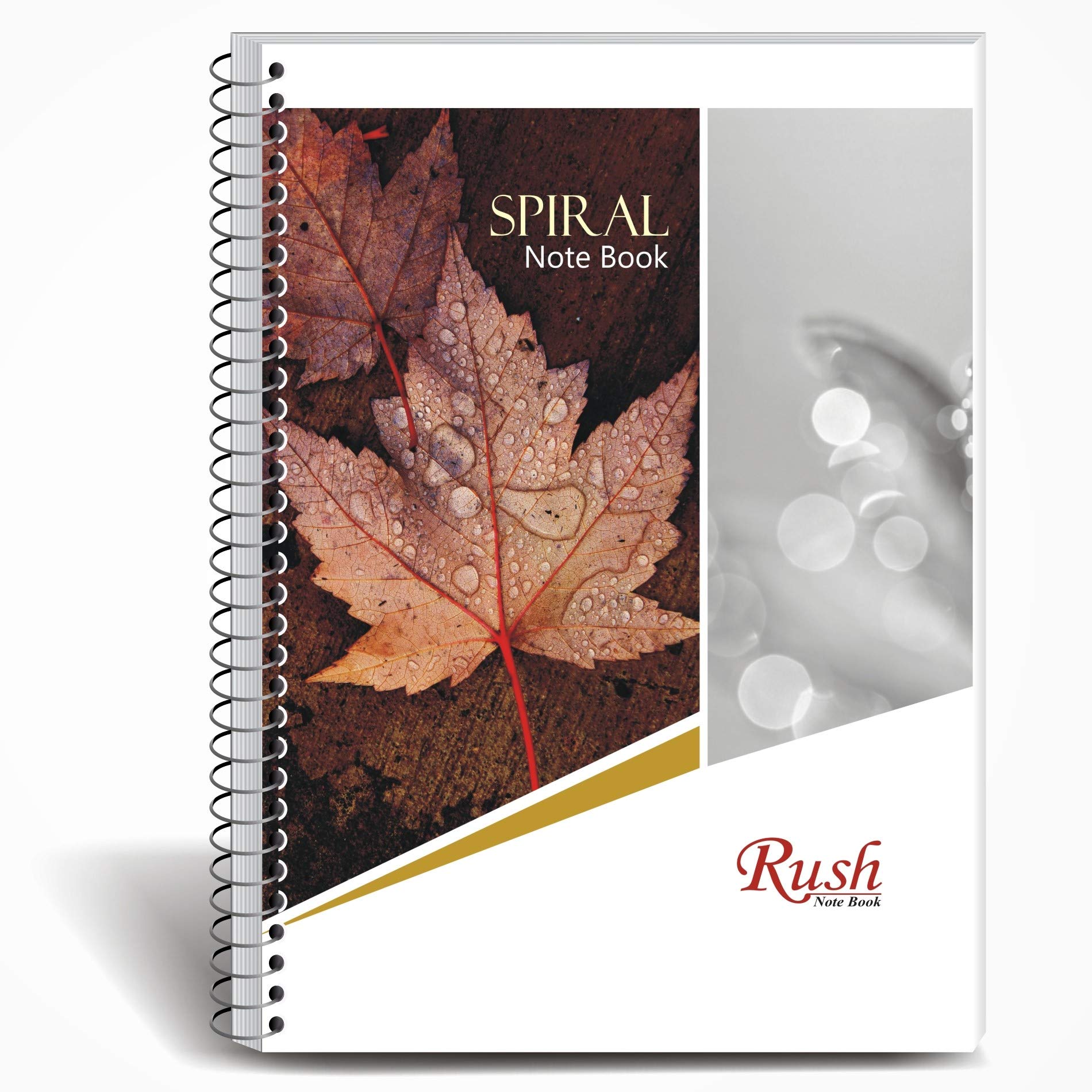 RUSH NOTE BOOKS Lot de 4 cahiers à spirales lignés 300 pages Format A4