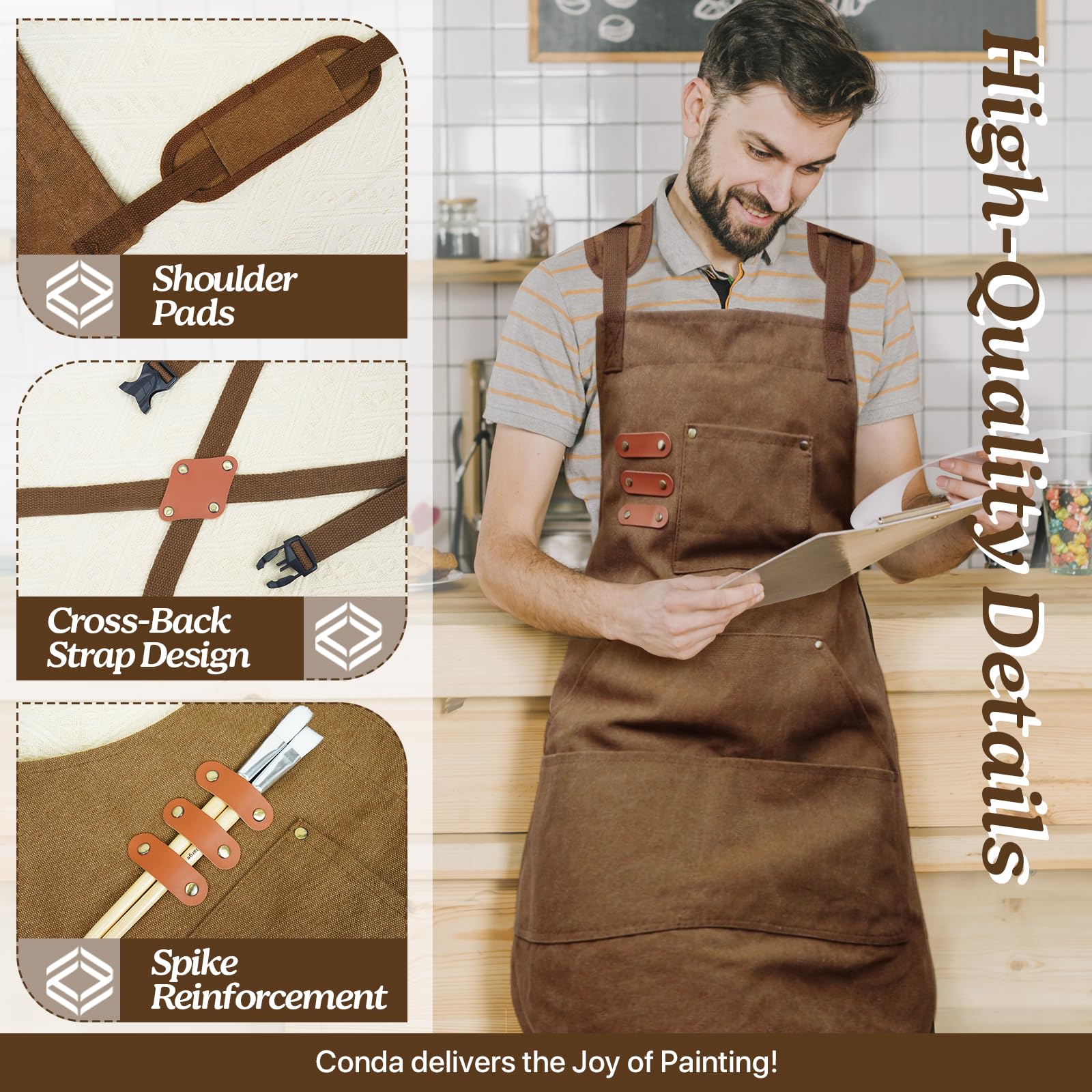 Amazon.com: conda Chef Apron, 1 Pack, Cross Back Straps Apron with