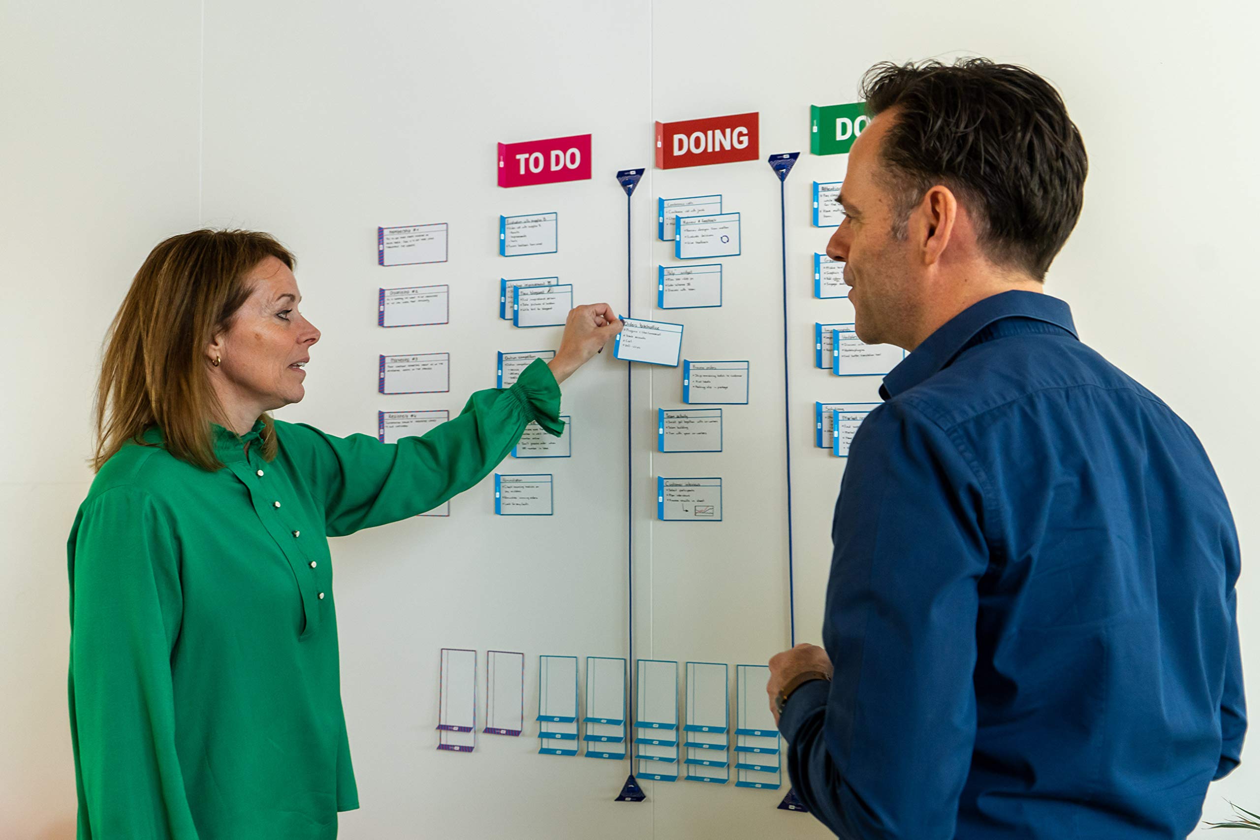 PATboard Scrum Board und Kanban Tafel Basis Toolset Magnetisch - Magnetkarten für agiles Projektmanagement - Basic to do tafel für Scrum and Kanban Teamwork