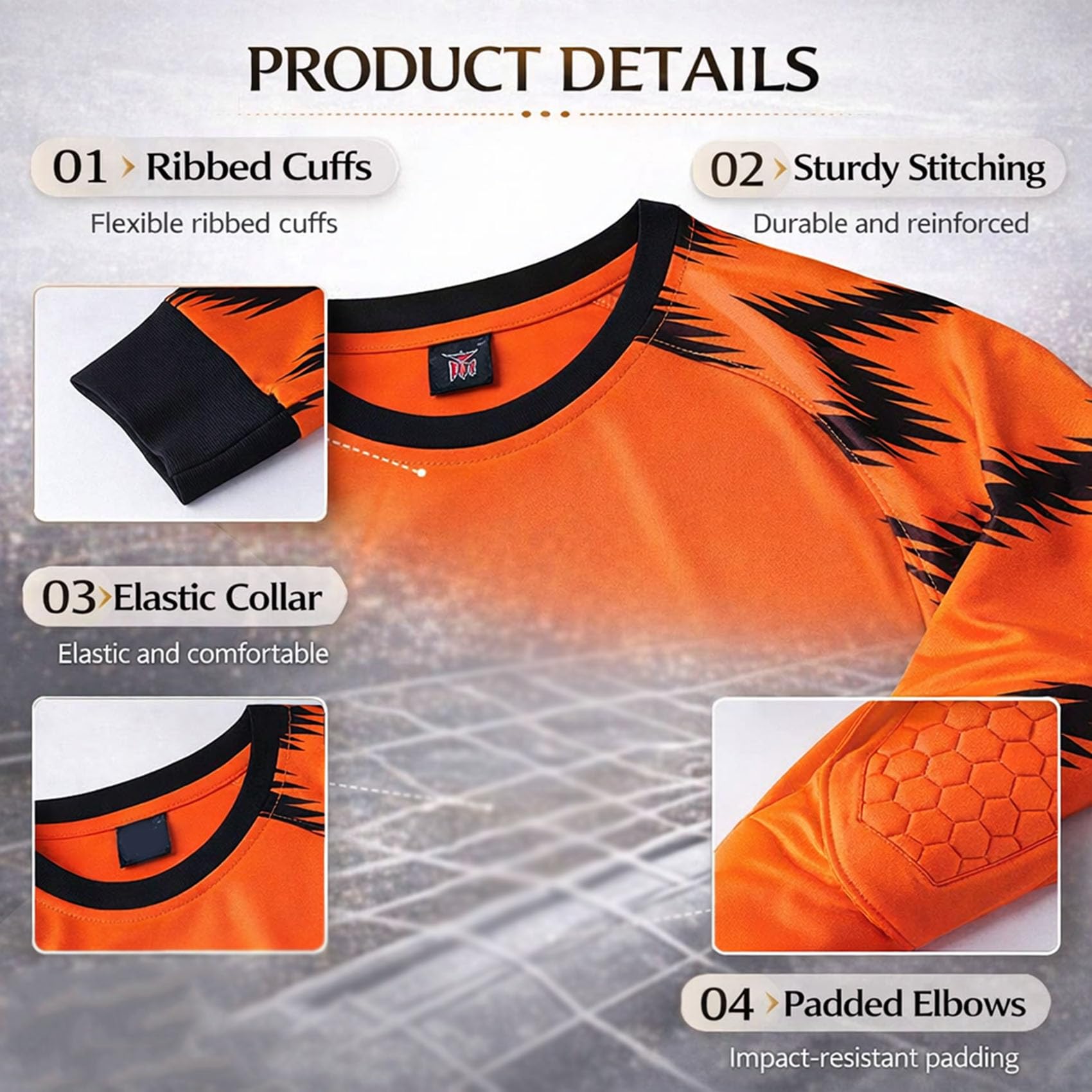 Camiseta de fútbol de Manga Larga, Pantalones Cortos, Kit de Entrenamiento de Portero para niños, jóvenes y Adultos, Uniforme de Portero de fútbol, ​​Camiseta Corta
