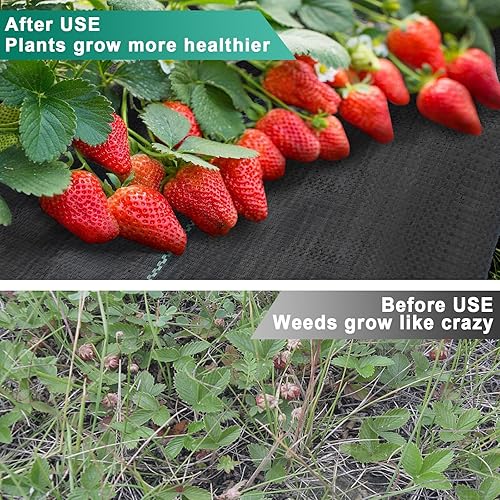 Miniatura 4 de FORTHBEYOND Tela de barrera contra malezas de 1.4 pies x 100 pies, tela de barrera de malezas de jardín, tela de jardinería con protección UV,