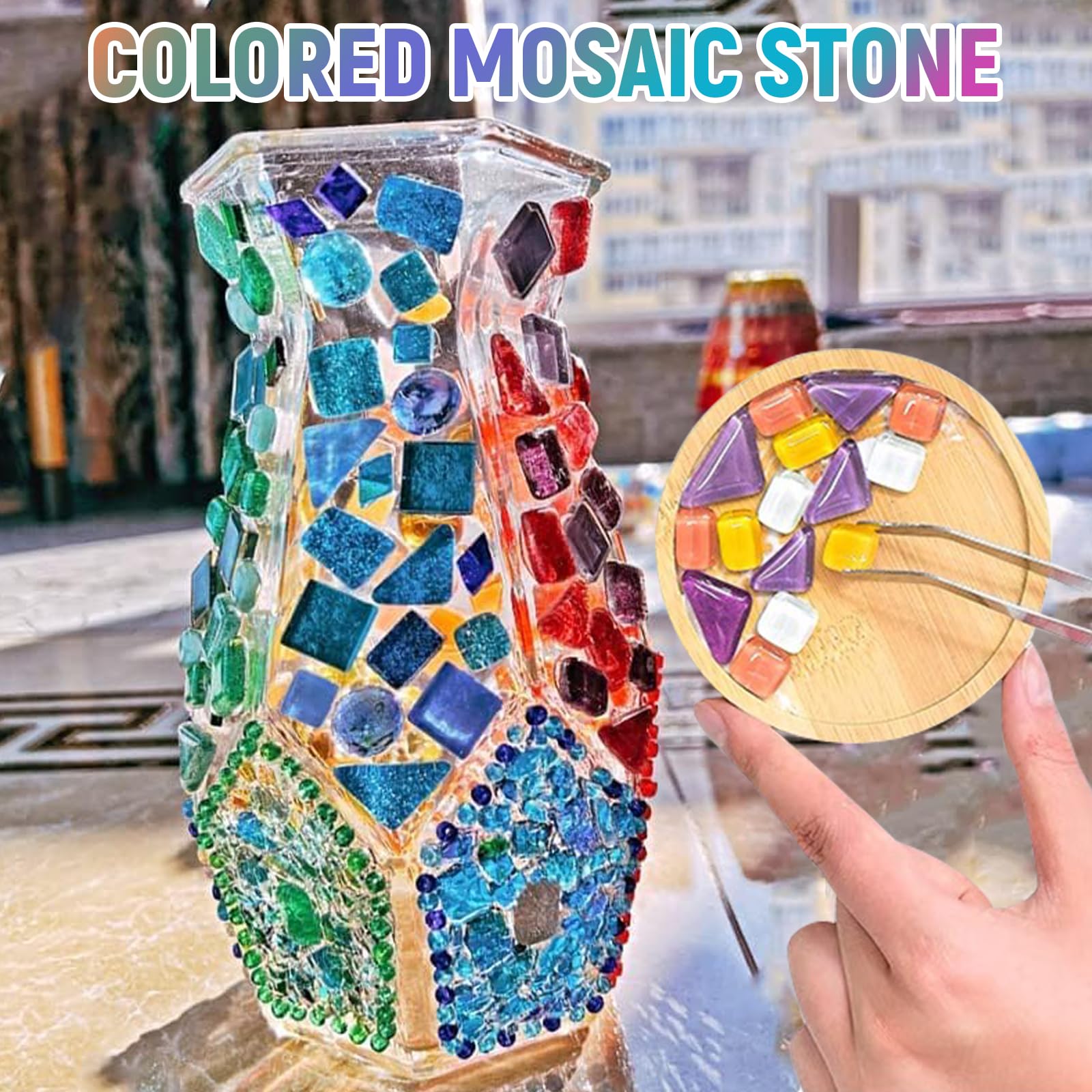 Pepite Di Vetro Colorato Per Mosaico - 176g In 3 Dimensioni (1-3cm), 66 Pezzi Per Decorazione - Foto 4