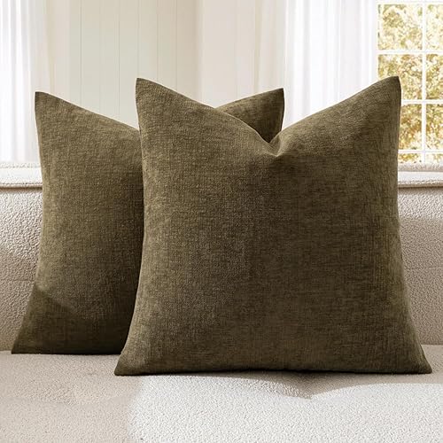 Miniatura 42 de MIULEE Juego de 2 fundas de almohada cuadradas decorativas de felpilla suave de 20 x 20 pulgadas para sofá, sala de estar y cama de color verde