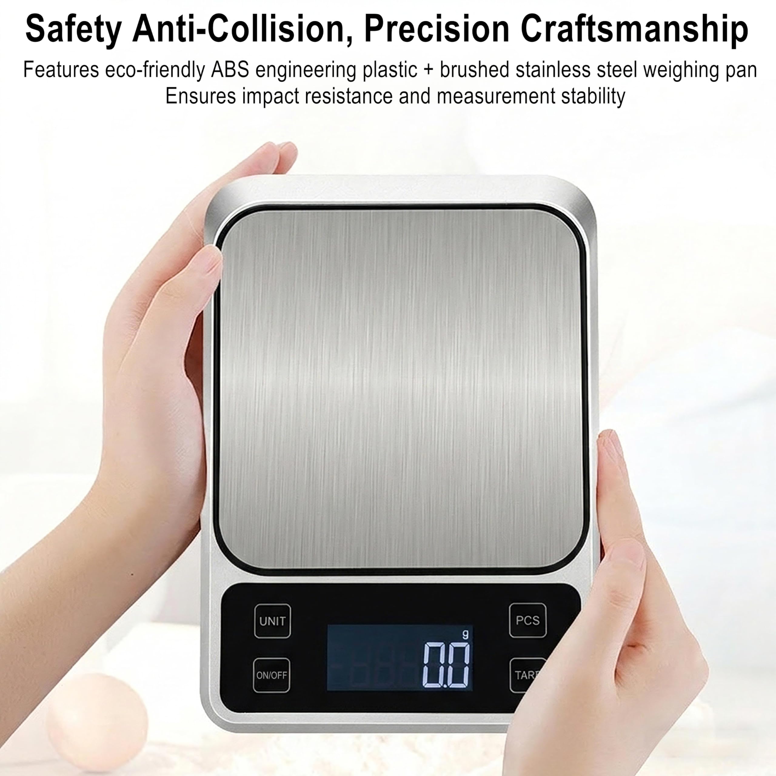 Báscula digital de cocina, báscula electrónica de alta precisión de 0.1 g/0.001 onzas, máximo 5 kg/11 libras, conversión de múltiples unidades, función de apagado automático/tara/conteo, plataforma de