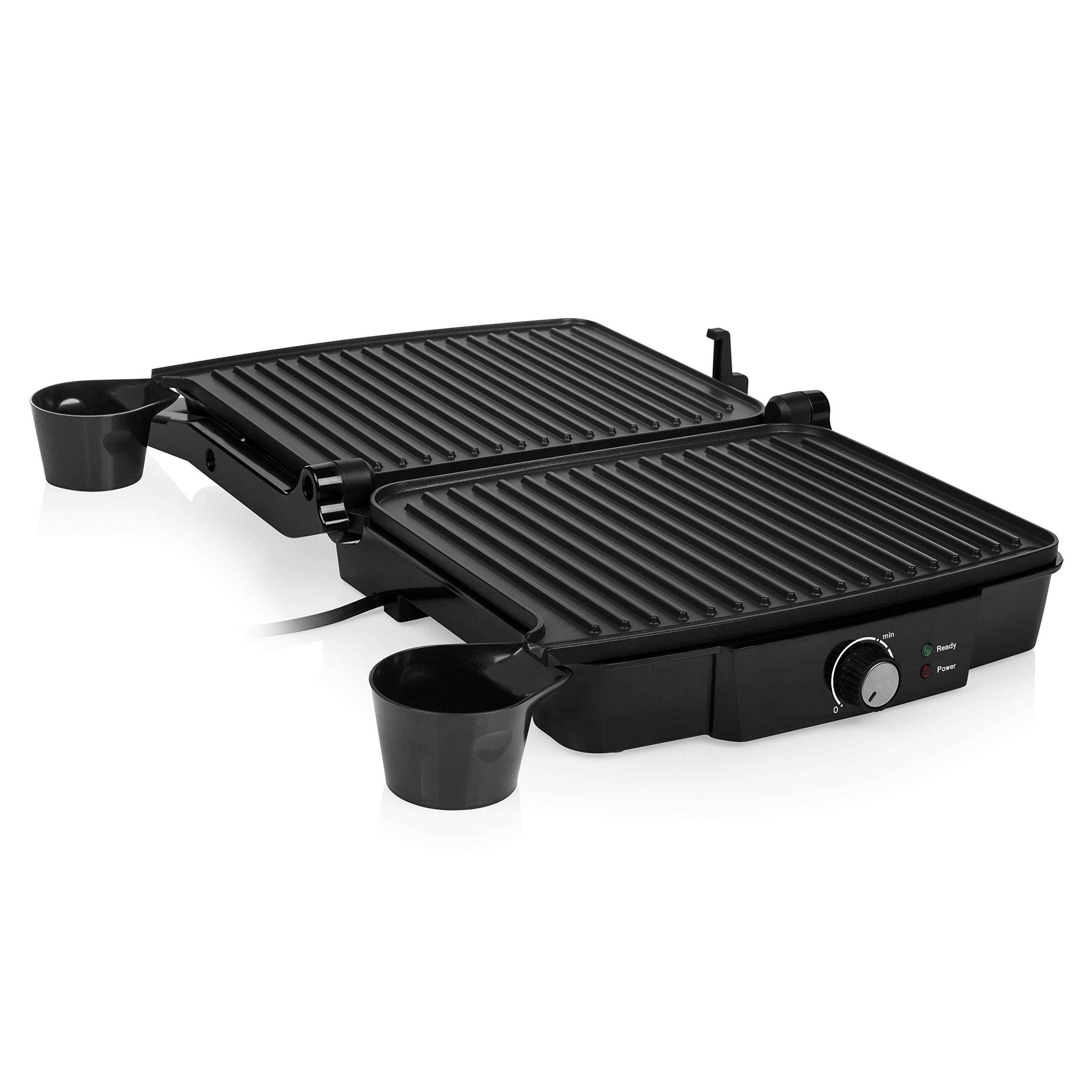 Tristar Griglia Elettrica a Contatto GR-2853, 2000 watt, Apertura a 180°, 29 x 23,5 cm, Utilizzabile anche come griglia da tavolo, colore: Nero