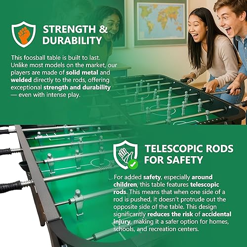 Vista 32 de Outdoor Foosball Table Adult Size - Game Tables for Adults with Balls & Players - Soccer Table Game for Indoor Use - Weatherproof Perfect for