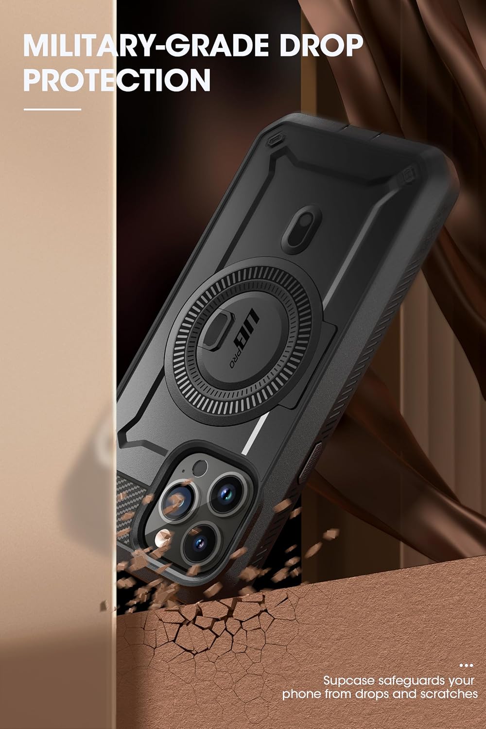 SUPCASE for iPhone 15 Pro Case with Stand (Unicorn Beetle Pro Mag), [Built-in Screen Protector & Belt Clip] [Compatible with MagSafe] Military-Grade Magnetic Phone Case, Black - Image 5