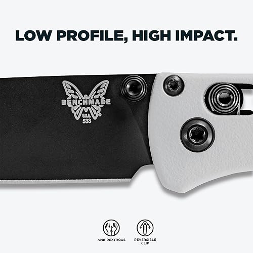 Vista 42 de Benchmade - Cuchillo Mini Bugout 533 con mango de grivory naranja (533)