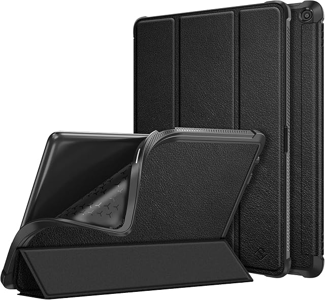 FINTIE Slim Case for All-New Amazon Fire HD 10 and Fire HD 10 Plus Tablet (Only Compatible with 11th Generation 2021 Release) - Soft TPU Smart Stand Back Cover with Auto Wake/Sleep, Black