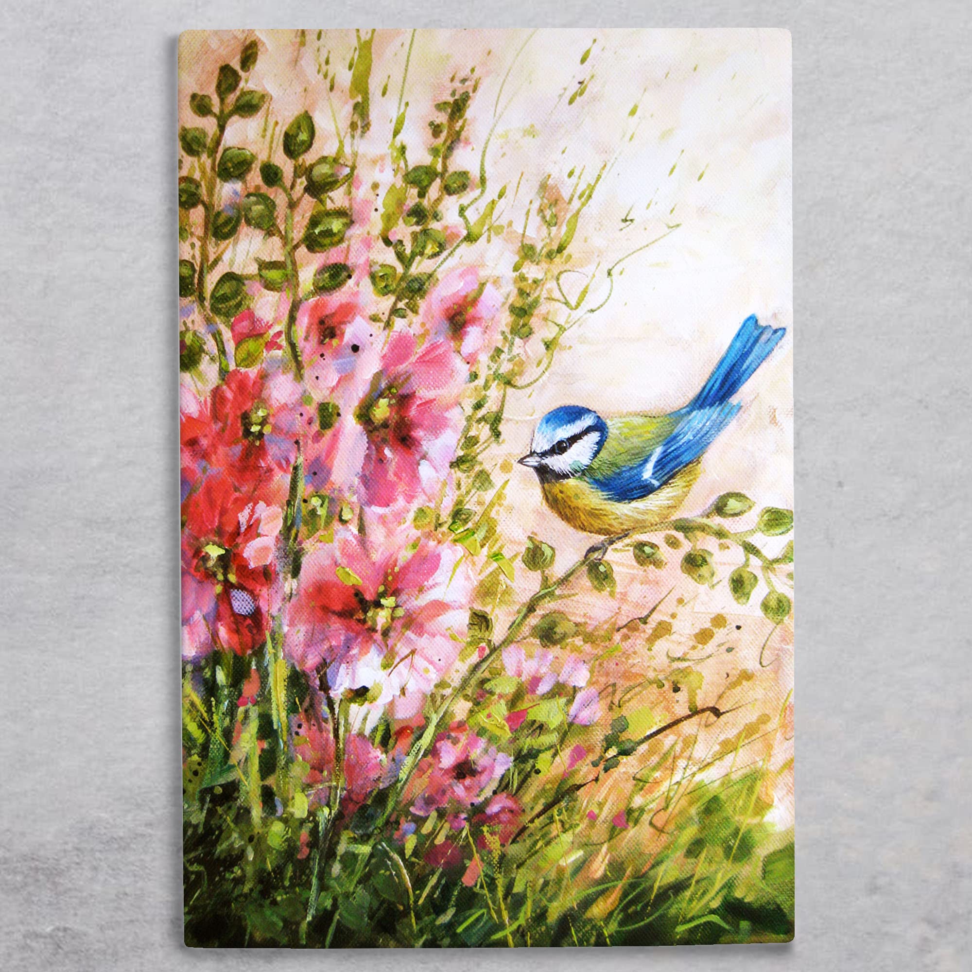 Hollyhocks Sway Ceramic Picture Tile Artwork By Judith Yates Hanging Wall Art Home Décor