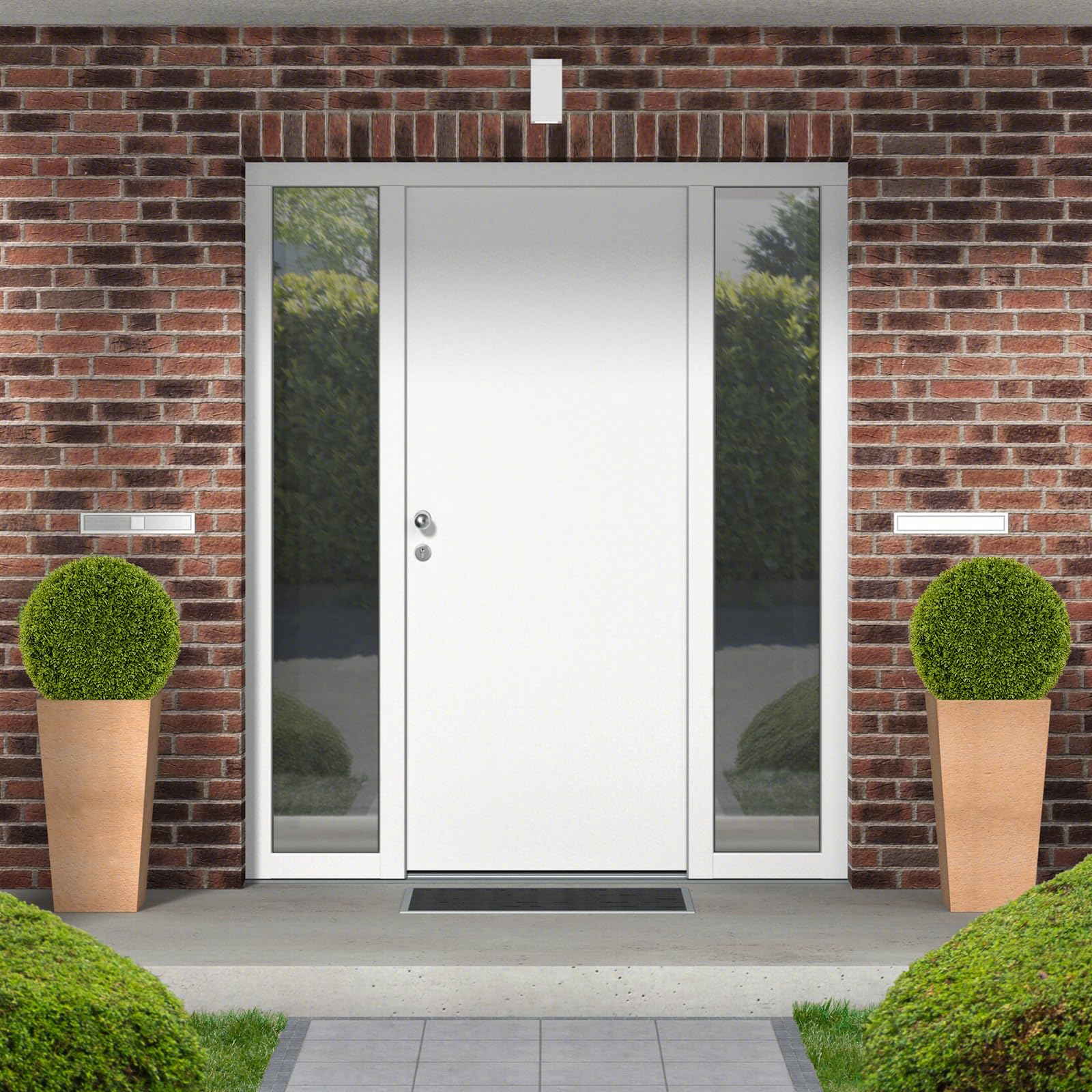 GIANTEX Juego de 2 Bolas Decorativas de Planta Artificial, Plantas Esféricas de 50 cm, con Hojas Simuladas Resistente al Sol, Planta Decorativas para Balcón, Patio, Hogar, Boda (50 cm)
