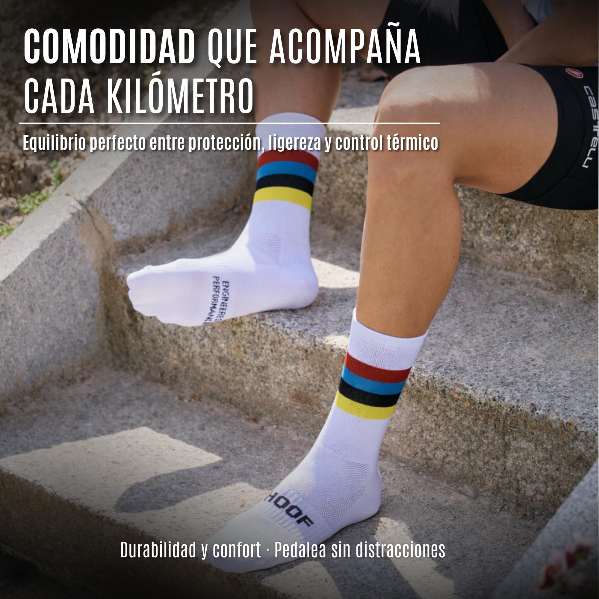 HOOF - Calcetines de Deporte para Ciclismo Ultraligeros - Transpirables y Cómodos - Material Técnico Vaporfeel - Calcetines Antiampollas Unisex