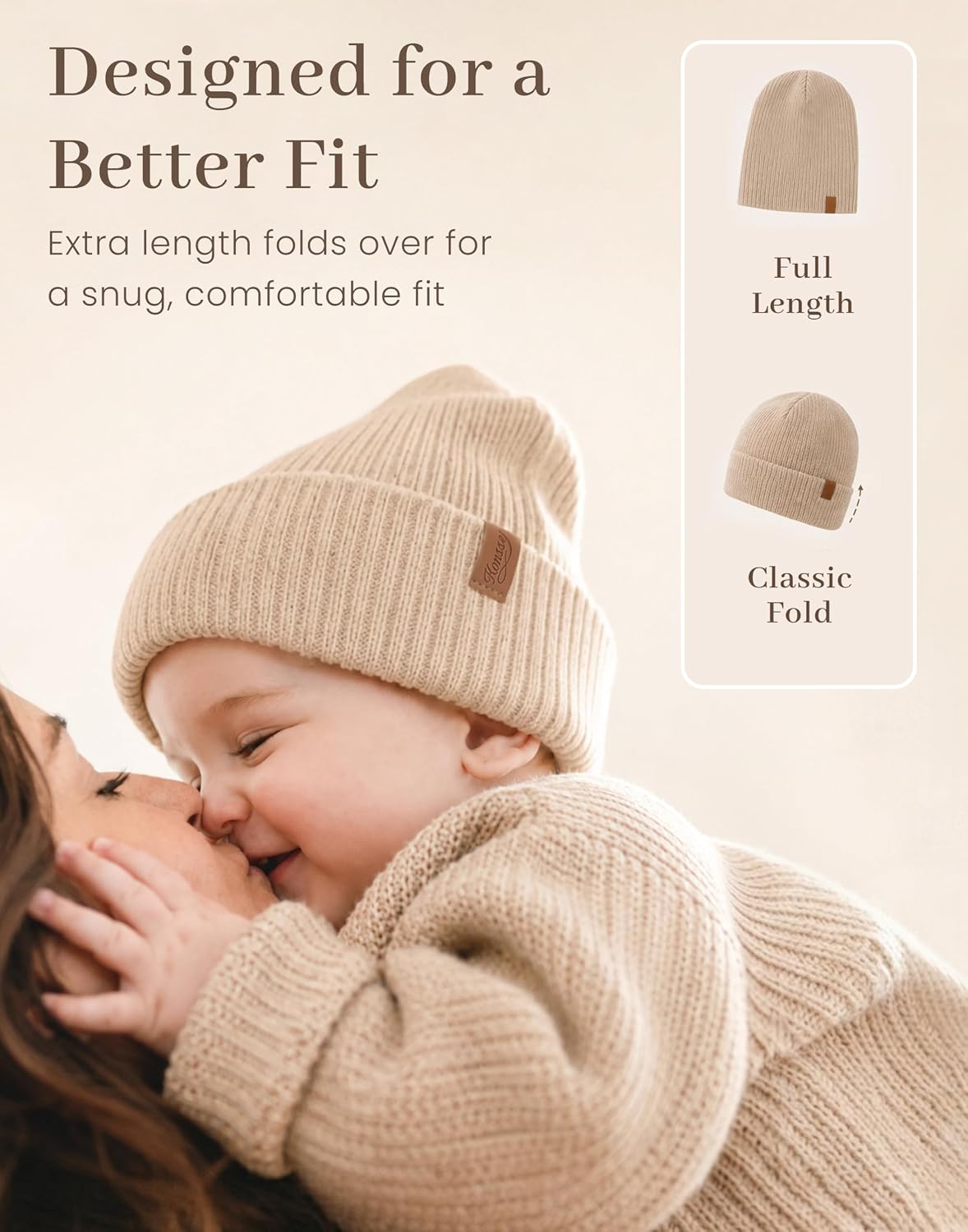 Konssy 4-Pack Baby Beanie Winter Hat for Newborn Infant Boy Girl 0-6 Months