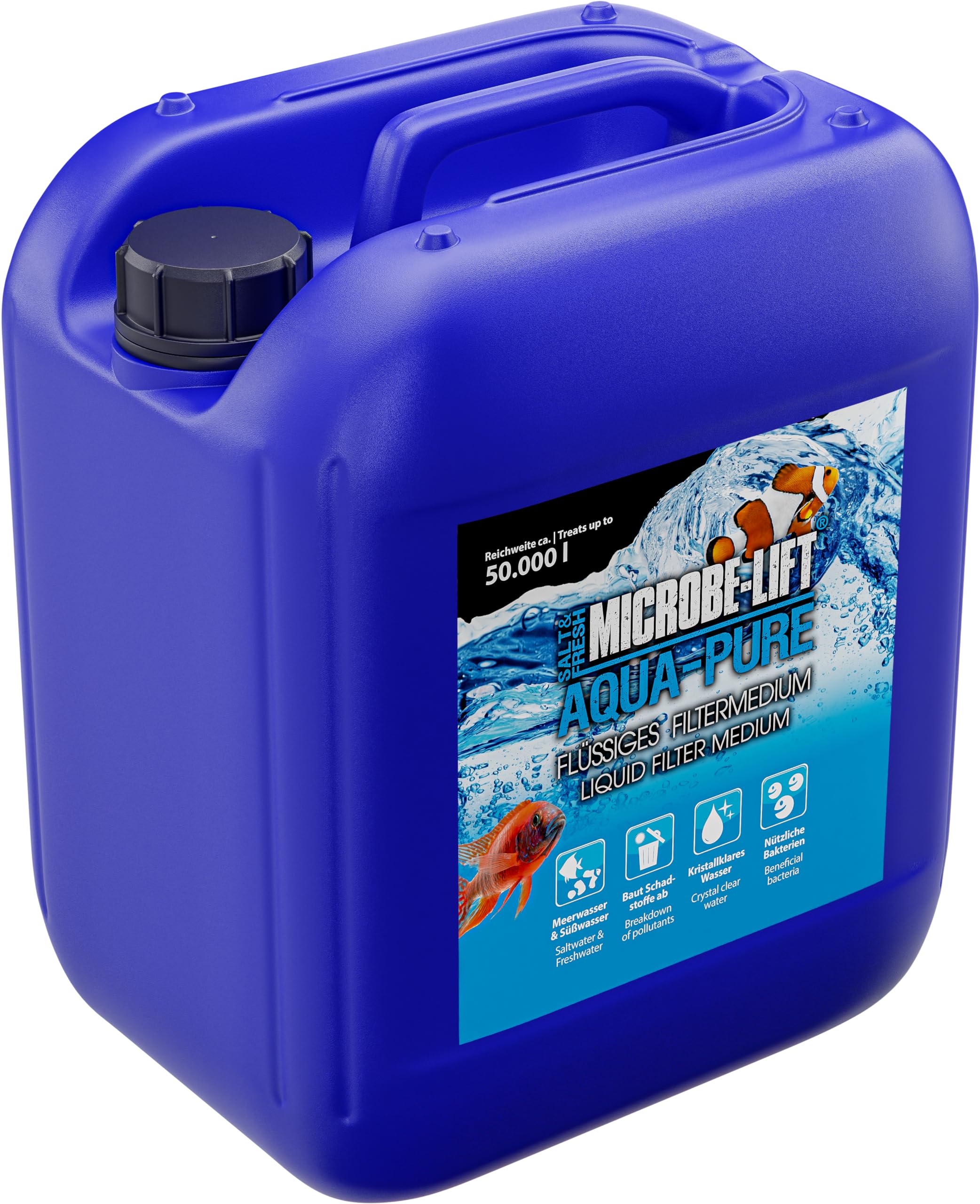 MICROBE-LIFT Aqua-Pure - 5000 ml - Medio filtrante líquido para Agua cristalina en Todos los acuarios, 100% biológico, Mejora el Tratamiento del Agua, para acuarios Marinos y de Agua Dulce.