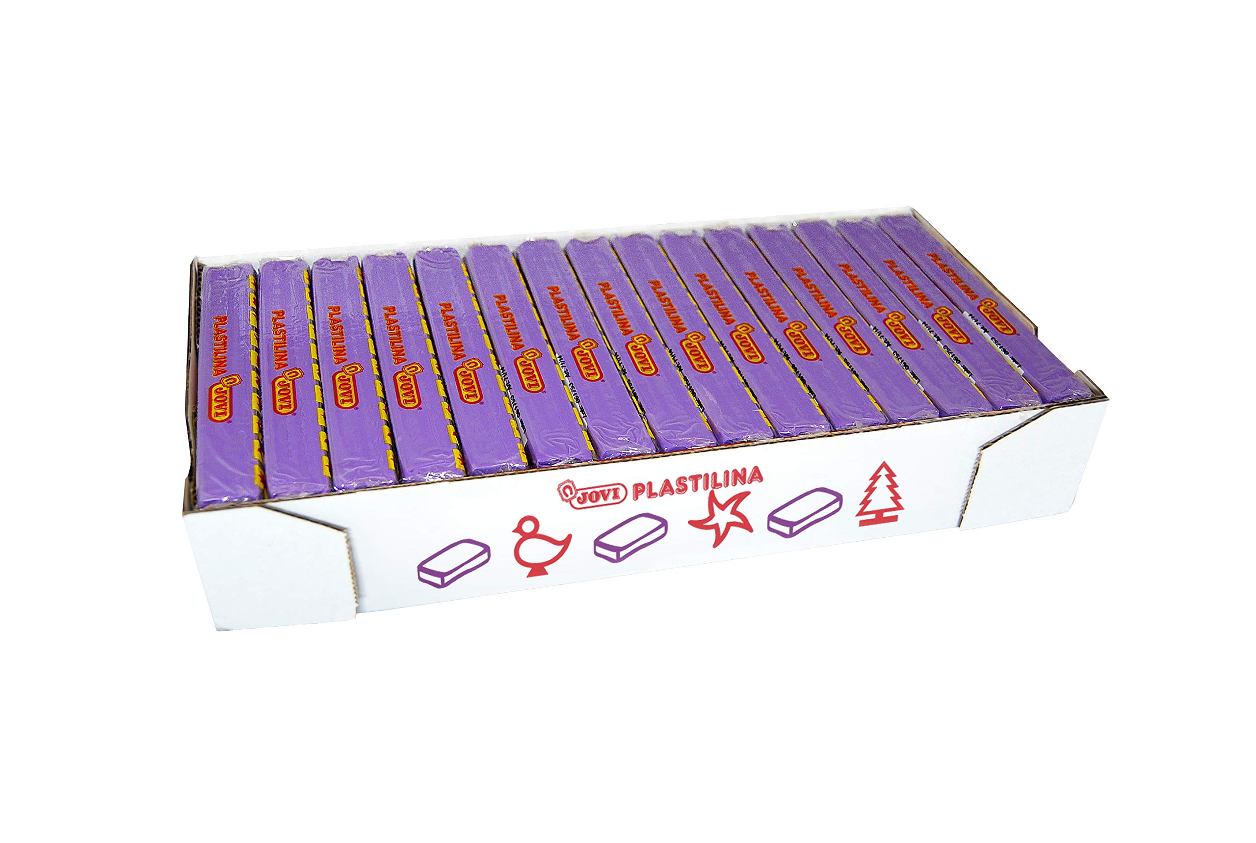 Jovi Caja de plastilina, 15 Pastillas 150 g, Color Lila (7114)