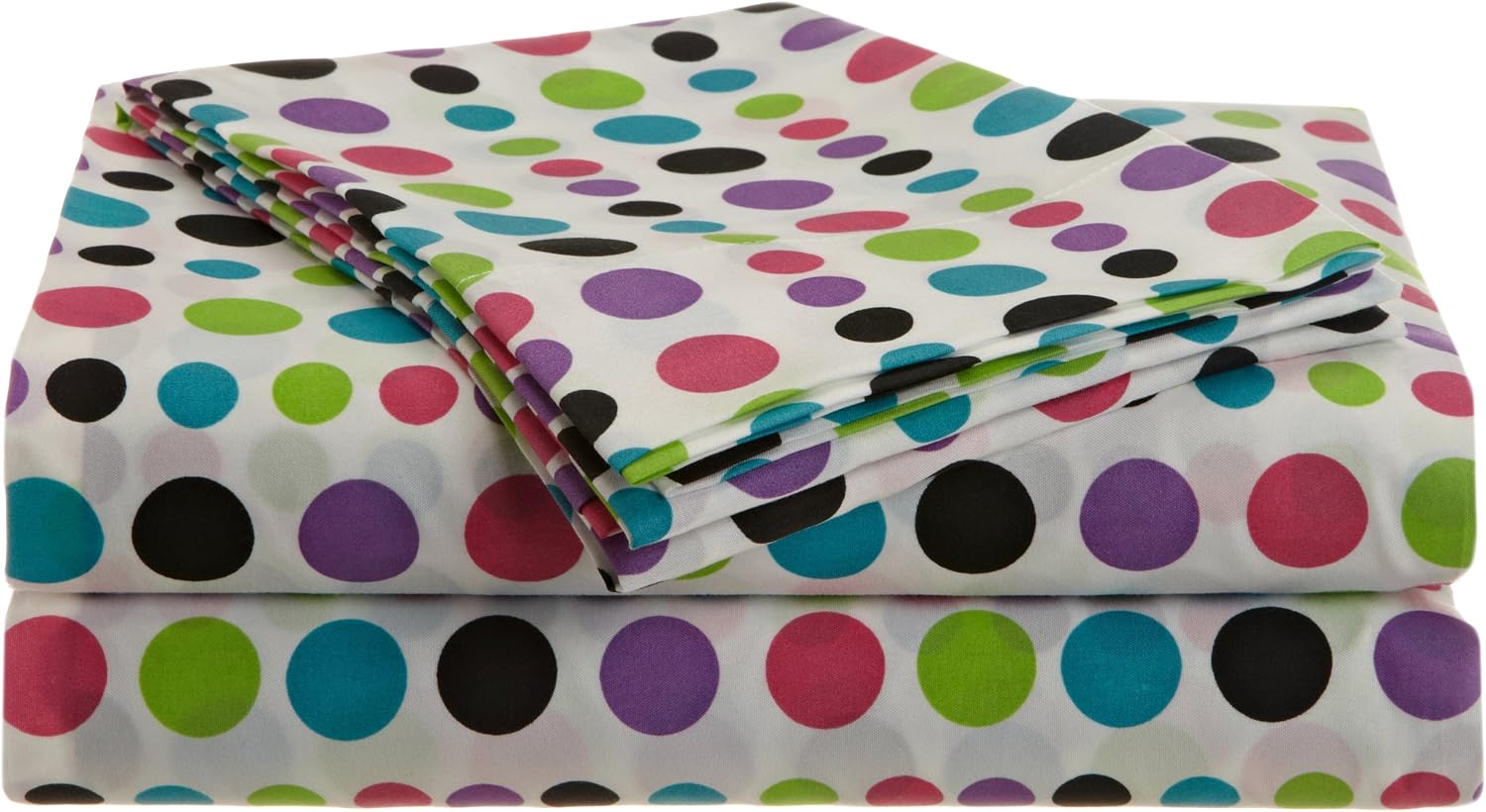 Divatex Home Fashions Jumbo Dots Sheet Set, Multi/White, King