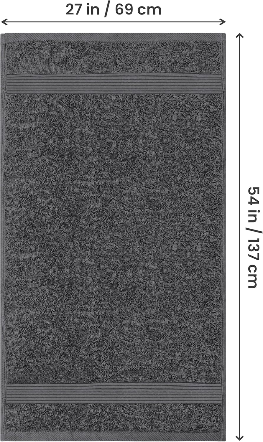 Close-up of the grey Utopia Towels Premium bath towel weave, highlighting texture and fibres.