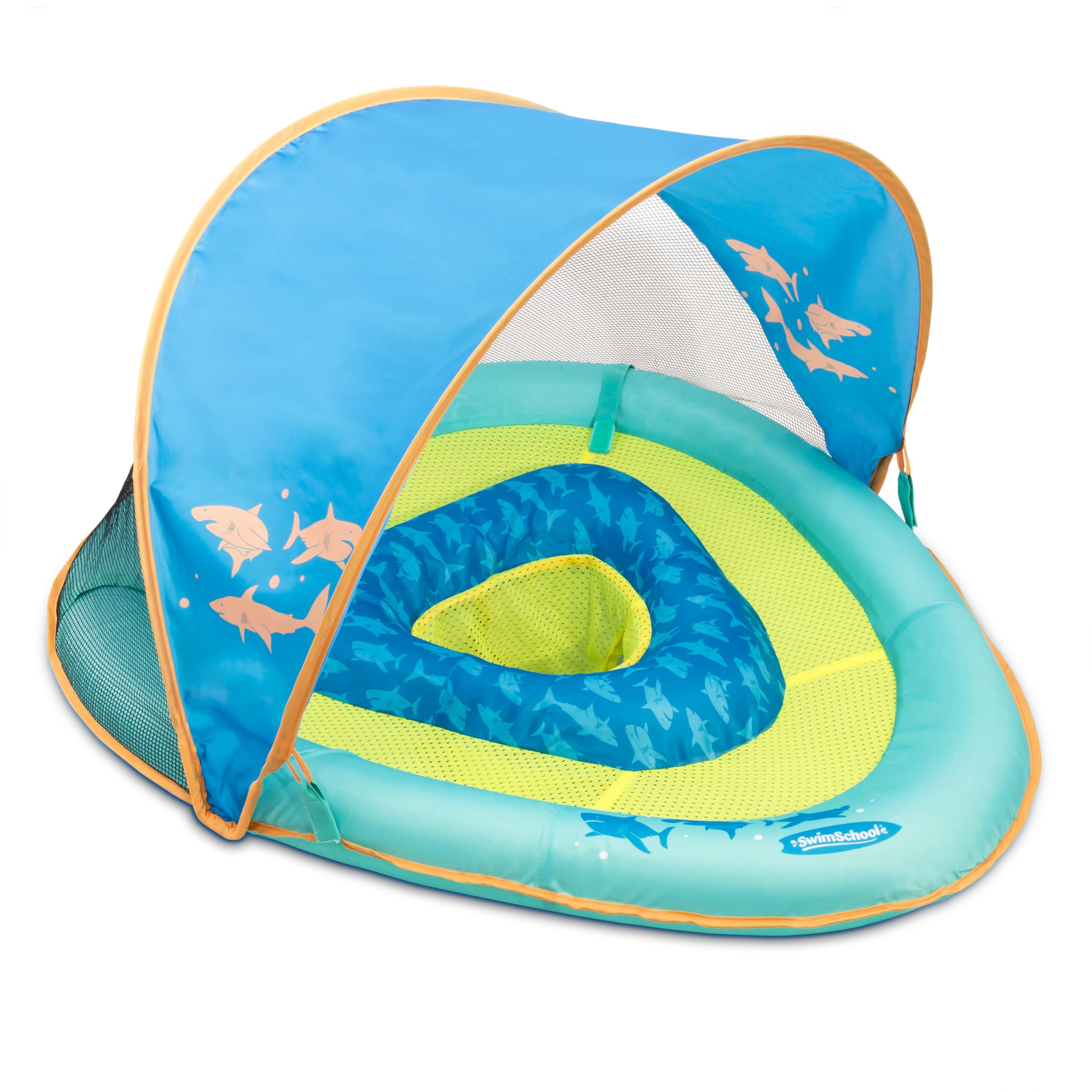 SwimSchool Infant Baby Pool Floats, Free Swimming, Super Buoyant – Ages 6-24 Months – Multiple Colors/Styles – Adjustable Canopies and Seats, Splash & Play Baby Floaties