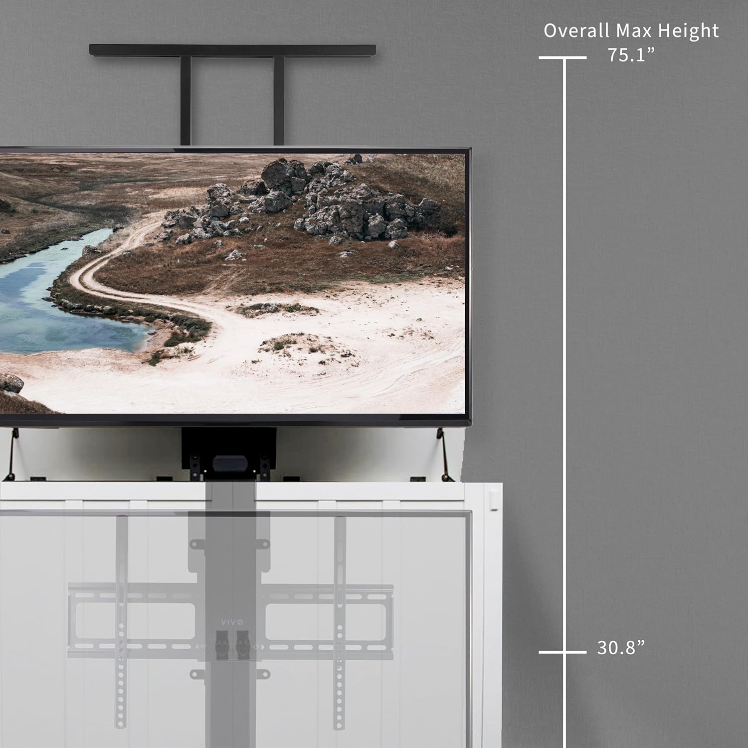 VIVO Motorized TV Stand for 32 to 65 inch Screens, Vertical Lift Television Stand with Remote Control, Compact TV Mount Bracket, MOUNT-E-UP65A
