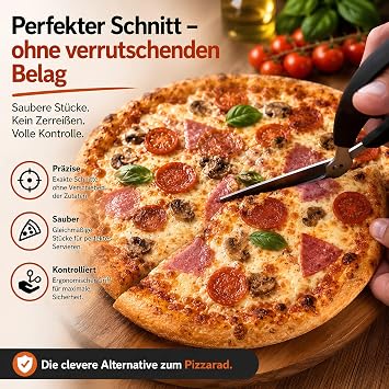 Stainless Steel Pizza Scissors Super Sharp Kitchen Scissors for Pizza Grated Flambée and Cake Ergonomic Non-Slip Handles Dishwasher Safe