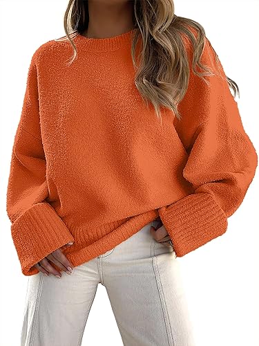ANRABESS Women's Oversized Sweaters 2025 Long Sleeve Fuzzy Knit Casual