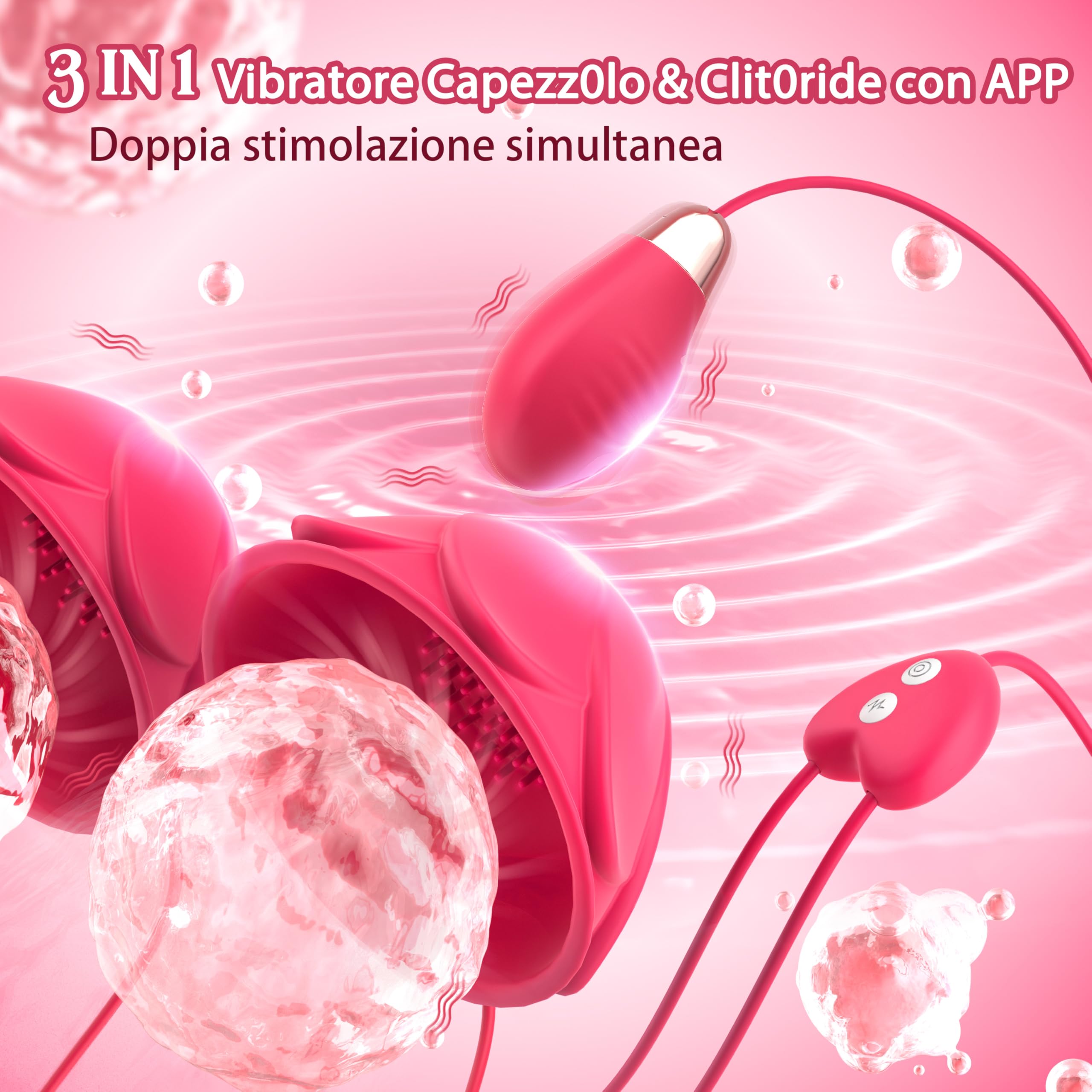 Giocattoli per Capezzoli Vibratore Sex Toys - Vibratoreper Donna Stimolatore Clitorideo Femminile Sex Toy Succhia Clotoride, 9 Modalità di Vibrazione Vibratore per Capezzoli per BDSM Coppie di Donne