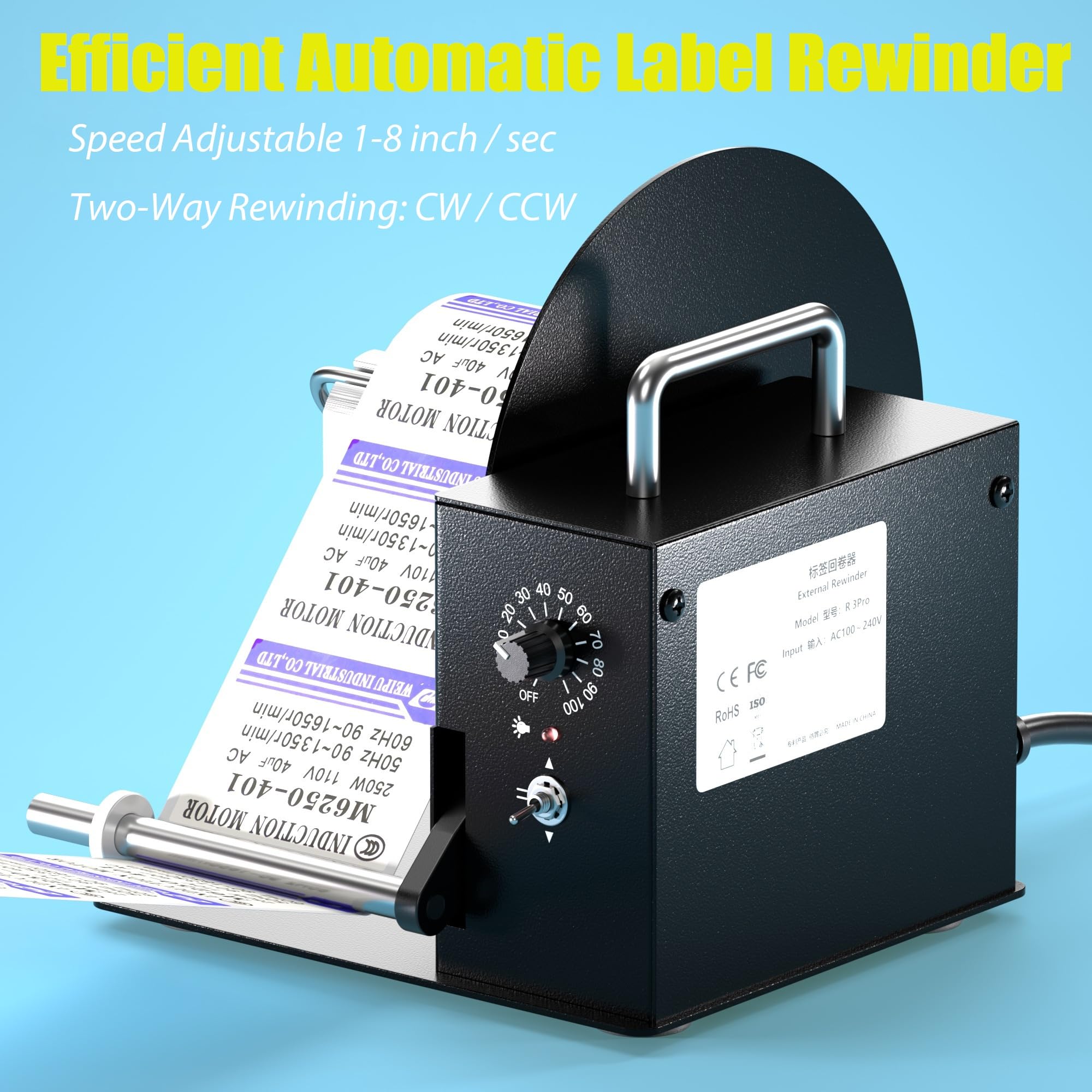 Label Roller Automatic Label Rewinder Machine Rewinding Machine 100mm ...