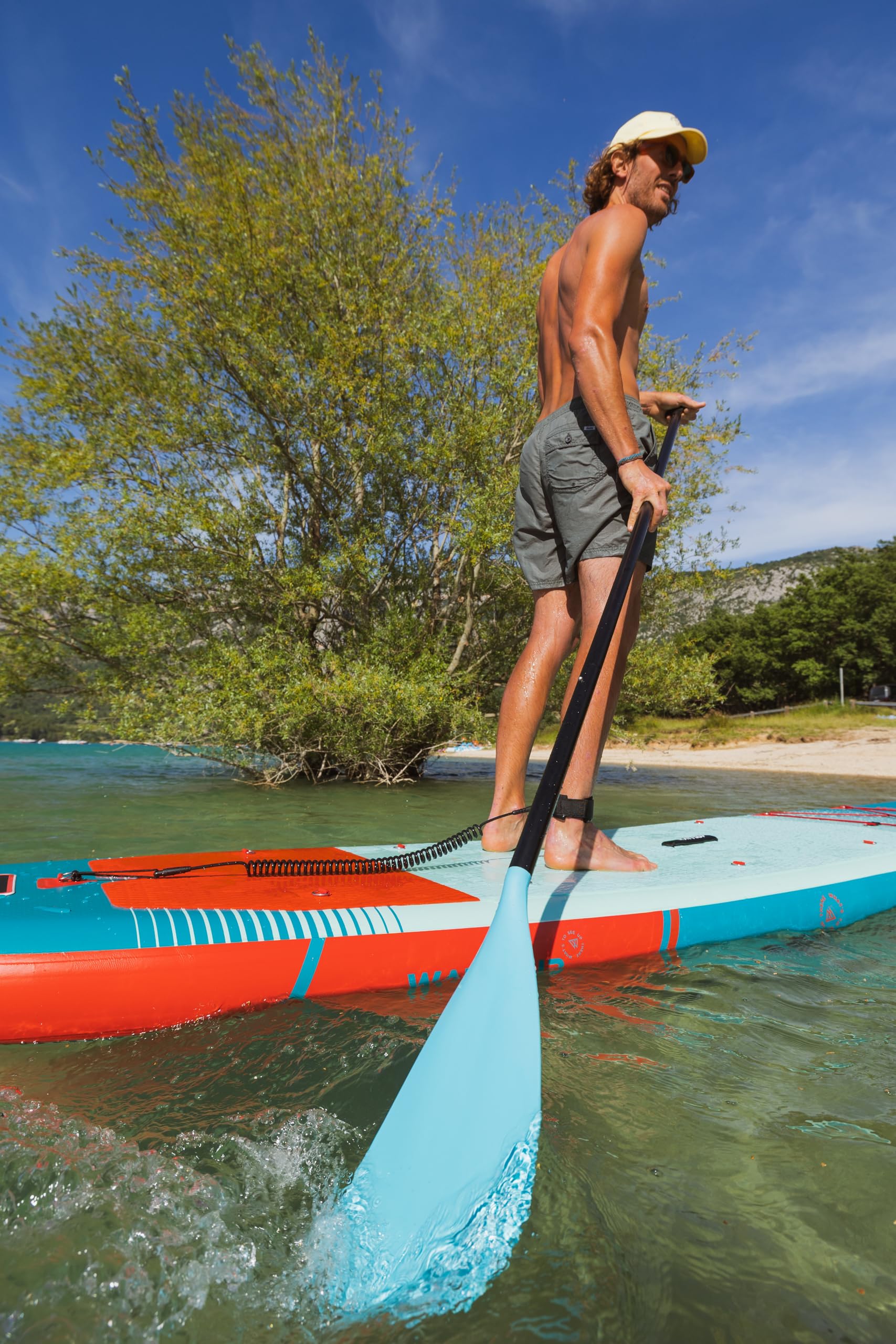 Wattsup - SUP Stand Up Paddle nadmuchiwany F12 12' - 366x84x15 cm Dropstitch - Zestaw kompletny: Wiosło, Smycz, Pompa, Torba transportowa - Do 150 kg - Niebieski