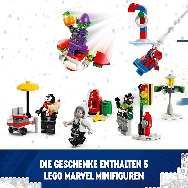 LEGO Spider-Man Adventskalender 2024, Superhelden-Spielzeug, vorweihnachtliches Geschenk für Jungen und Mädchen ab 7 Jahren, Bauspielzeug und Abenteuer-Set, Weihnachstgeschenk 76293 - 4
