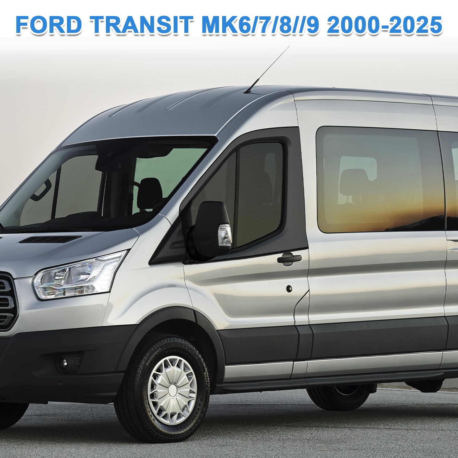 Insektenschutzgitter Ersatz für Ford Transit MK6/7/8/9 2000-2025, Magnetisches Insektennetz für Seitenscheibe (Paar) 2 Stück, Moskitonetze Atmungsaktiv Insekten für Outdoor Camping