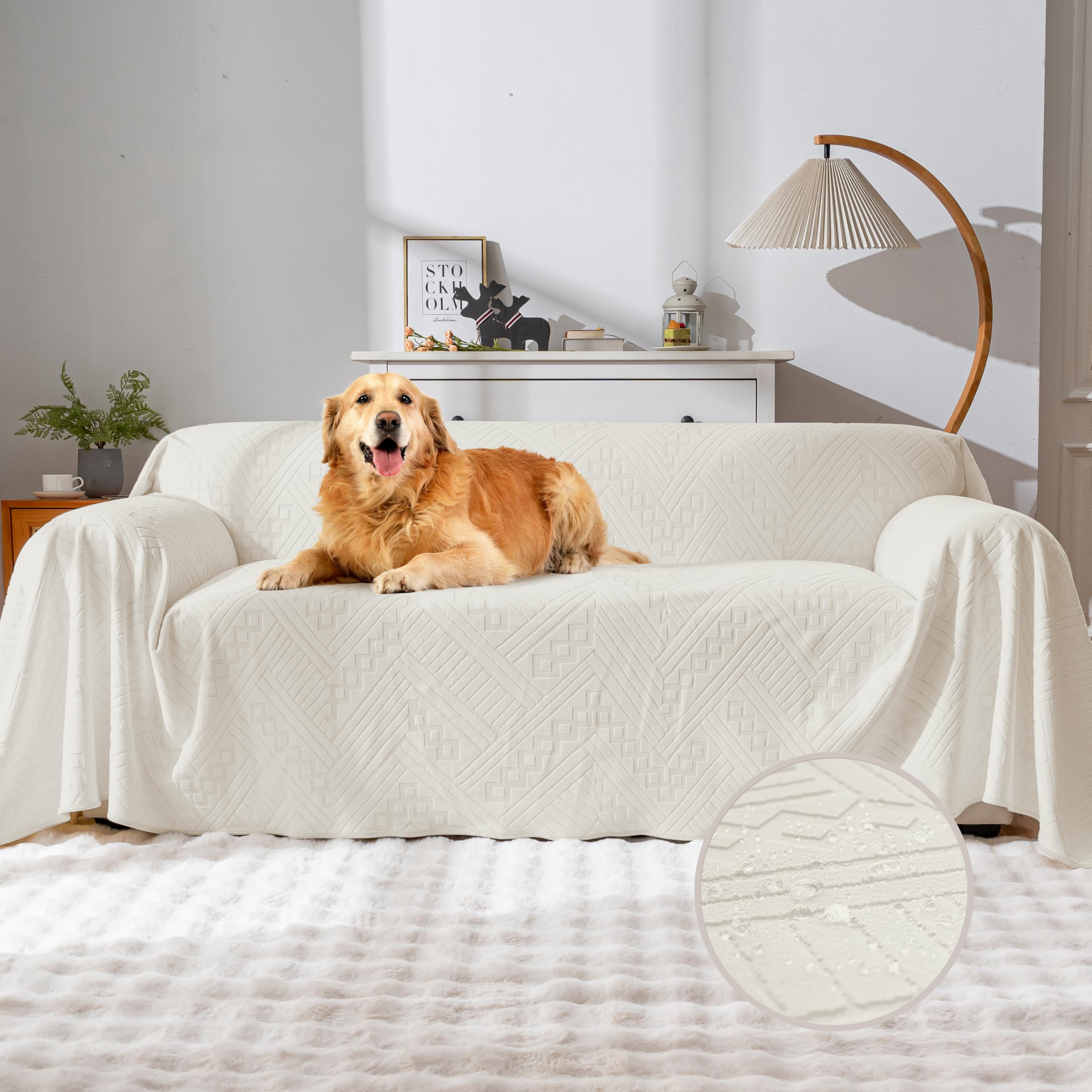 YUEANG Waterproof Couch Cover, Reversible, Pet-Friendly, Washable and Anti-Slip Couch Covers for Sofa Protection with 3 Cushions, Sofa Slipcovers for
