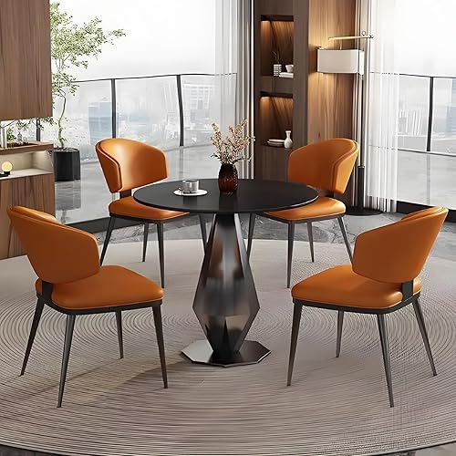 Miniatura 11 de YVYKFZD Juego de mesa y silla para sala de recepción de oficina, juego de mesa de comedor simple para cocina, mesa de centro redonda para Negro+gris