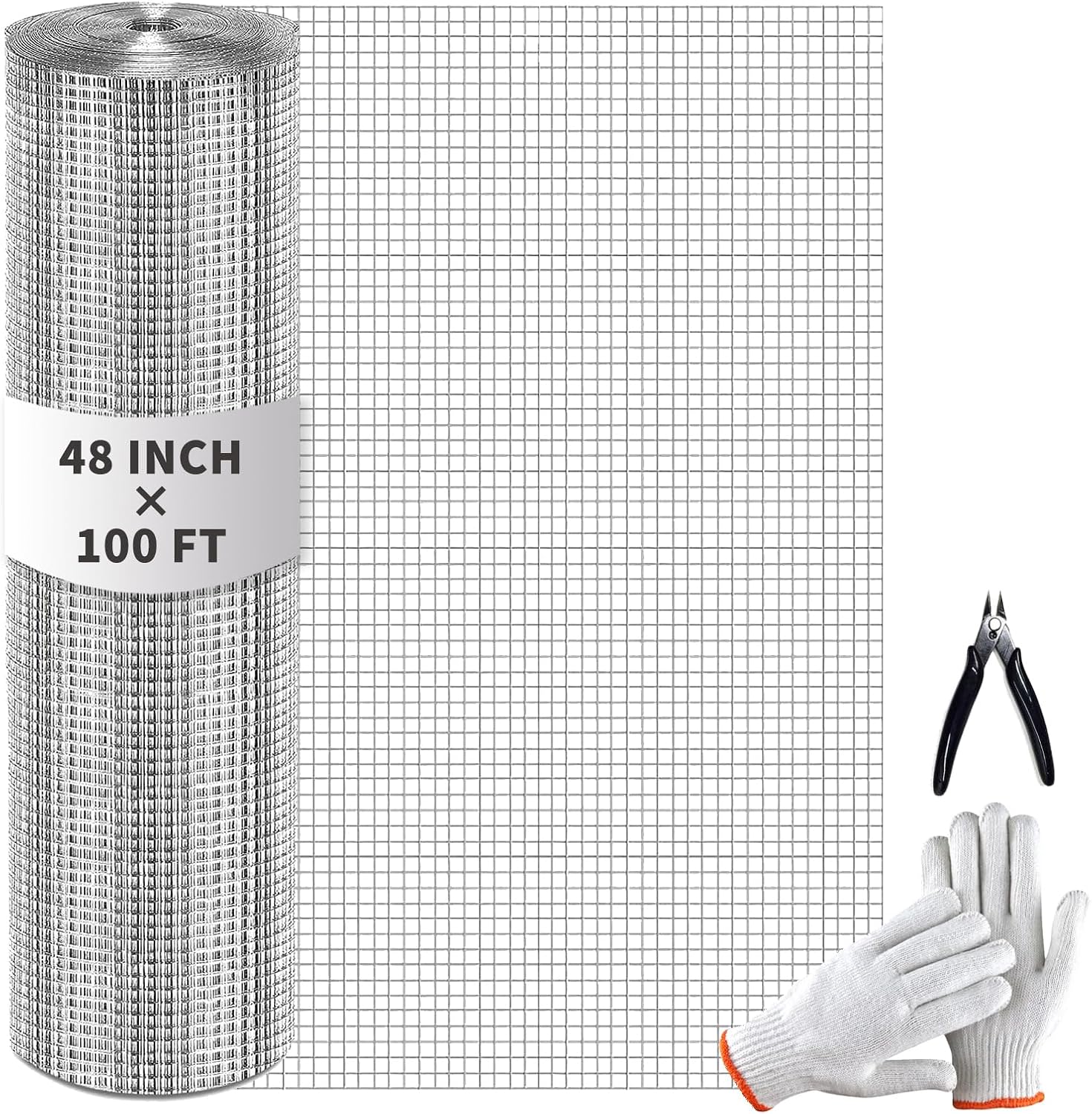 Hardware Cloth 1/2 inch 48 x 100 Ft Mesh 19 Gauge Square Galvanized