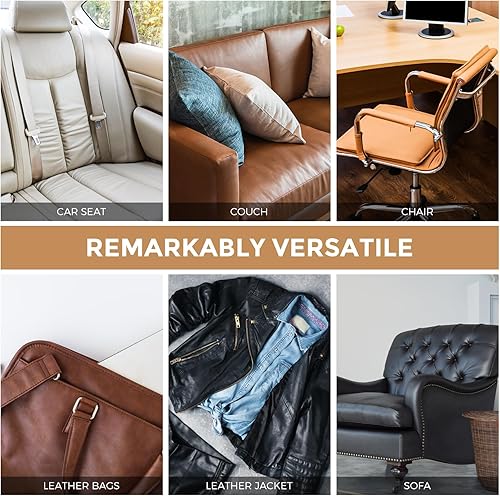 Miniatura 5 de Parche de reparación de cuero autoadhesivo de 12 x 48 pulgadas, parches de cuero para muebles, cinta de parche de cuero grande para sofá, asiento de