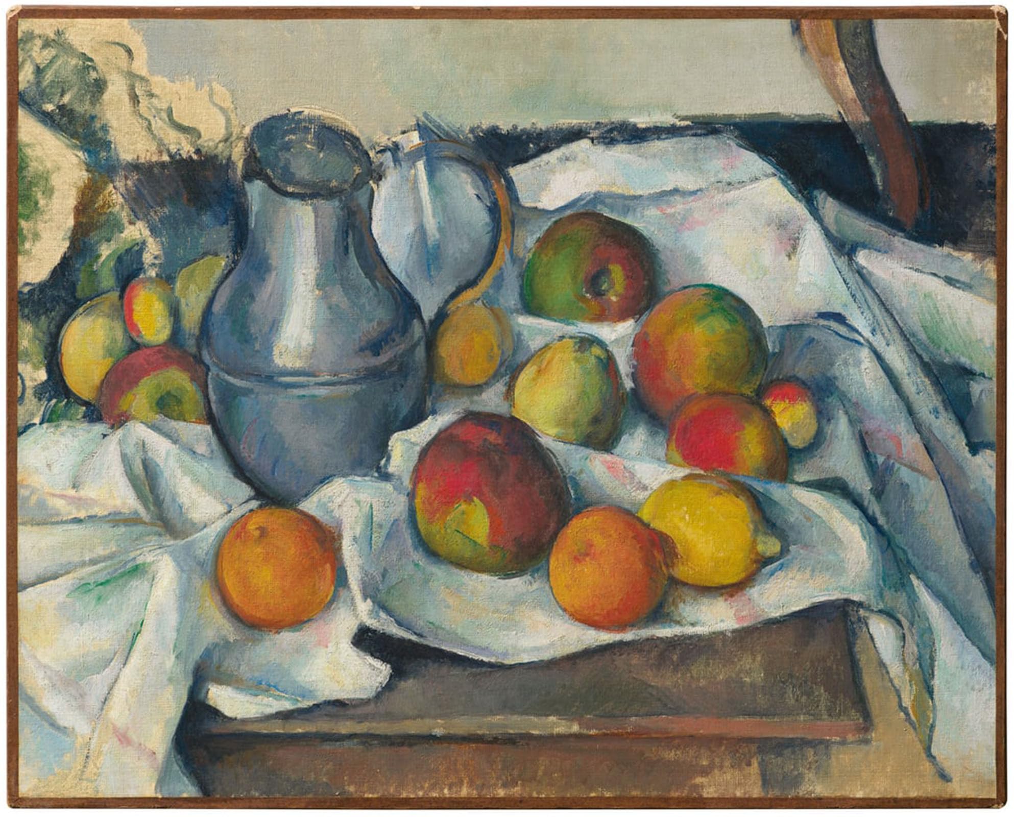 ARTXLXXBN Famous Print Painting Colorful Art Print Kettle And Fruit by Paul Cézanne Canvas Art Decorations for Home Decor 60x90cm