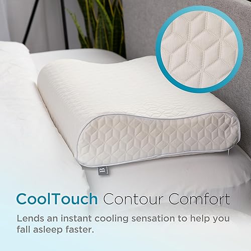 Miniatura 3 de Brookstone Cool Touch - Almohada de contorno cómoda para personas que duermen de lado, almohada cervical ergonómica de espuma viscoelástica para