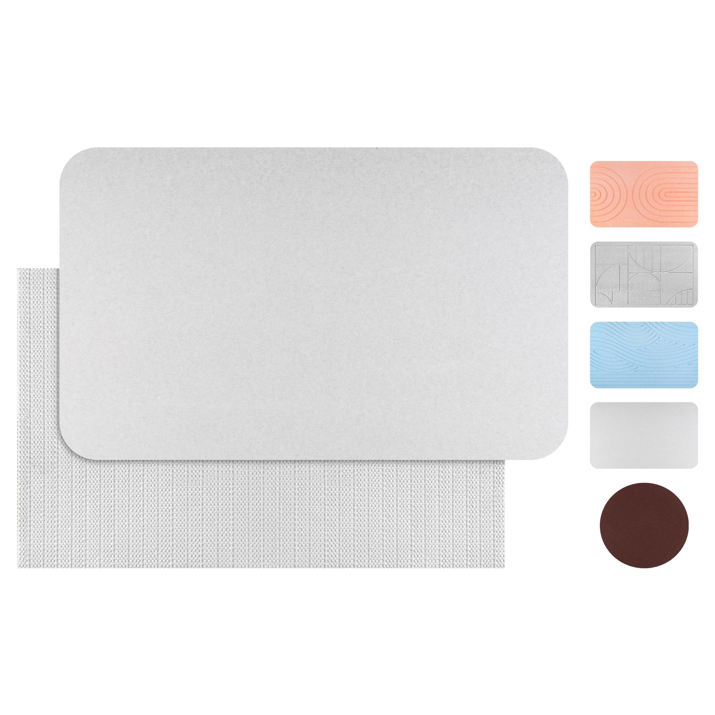 Stone Bath Mat & Diatomaceous Earth Shower Mat: Non-Slip, Ultra Absorbent, Quick Drying, Easy to Clean & Natural- 23.5" x 15" (Slate)