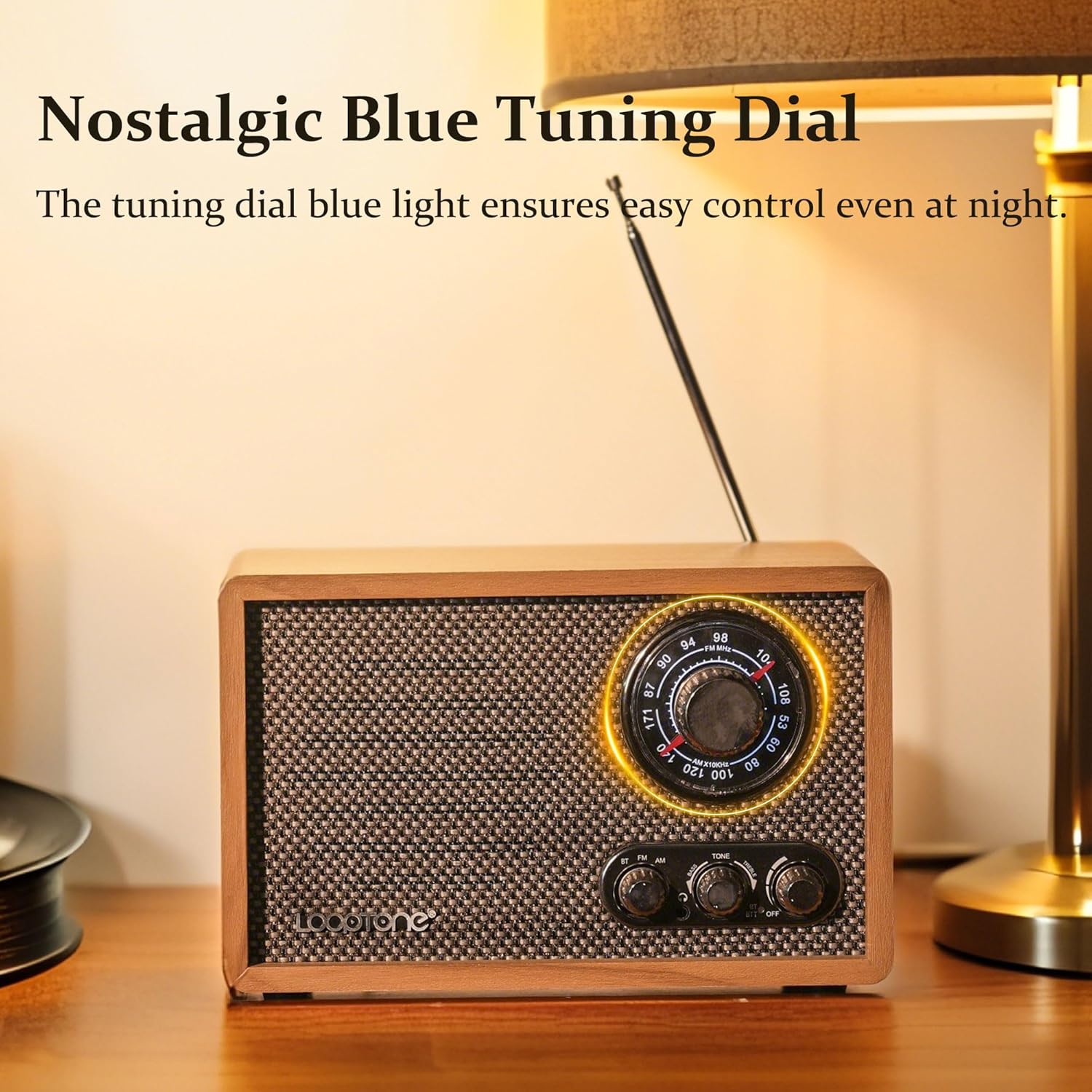 LoopTone R08P radio with illuminated tuning dial