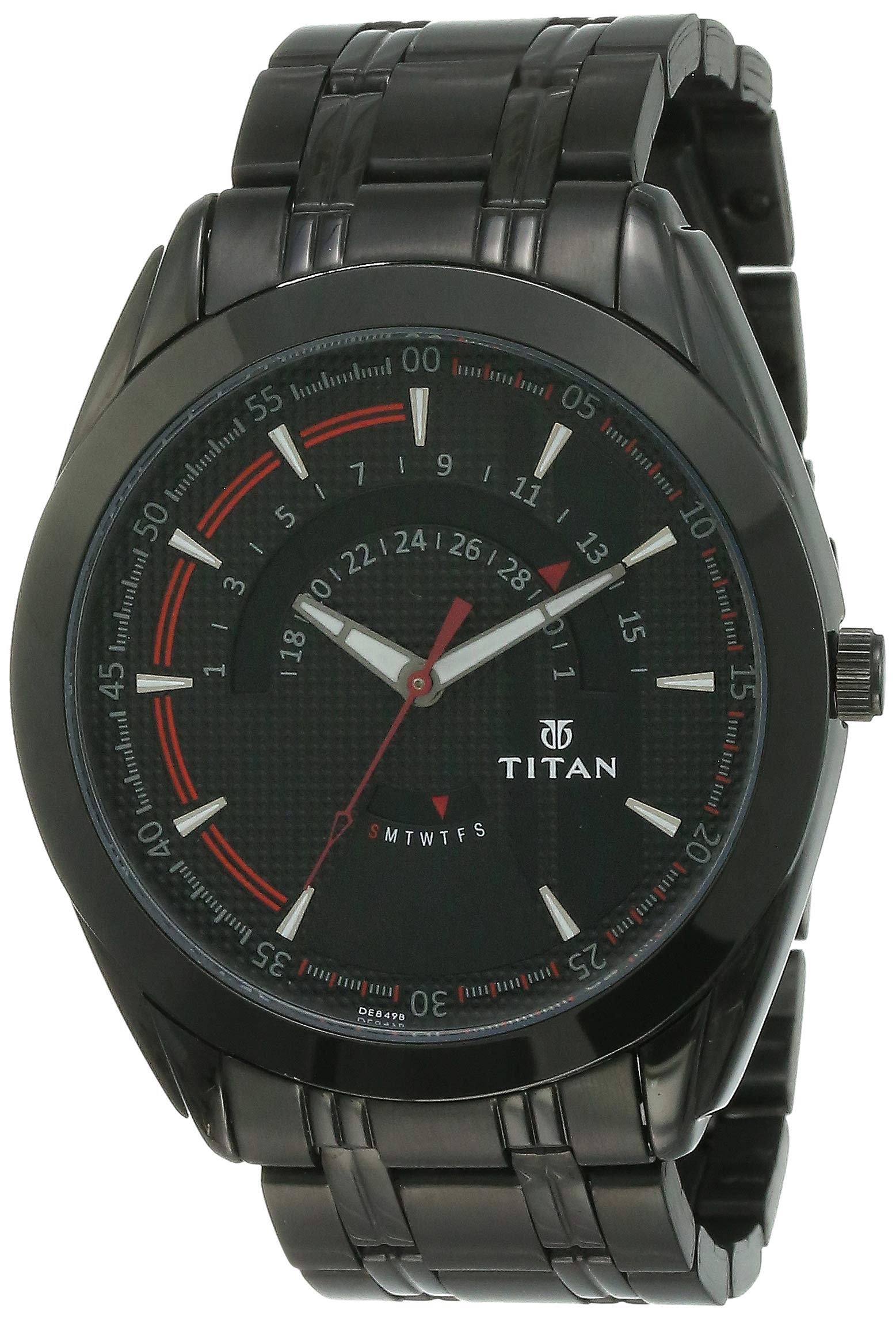 Titan Quartz Chronograph Black Dial Stainless Steel Strap Watch for Men-NM90048NM01 (B01G6M42GS) Amazon Price History, Amazon Price Tracker