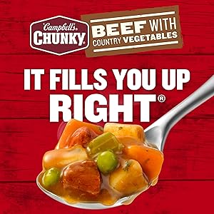 Campbells Chunky Soup, Beef Soup with Country Vegetables, 18.8 Oz Can
