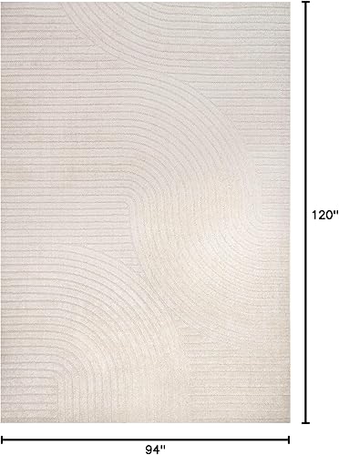 Miniatura 2 de Eyely NCS100B-8 - Alfombra para interiores escandinava Skagen minimalista geométrica curva, moderna, contemporánea, costera, bohemio, para