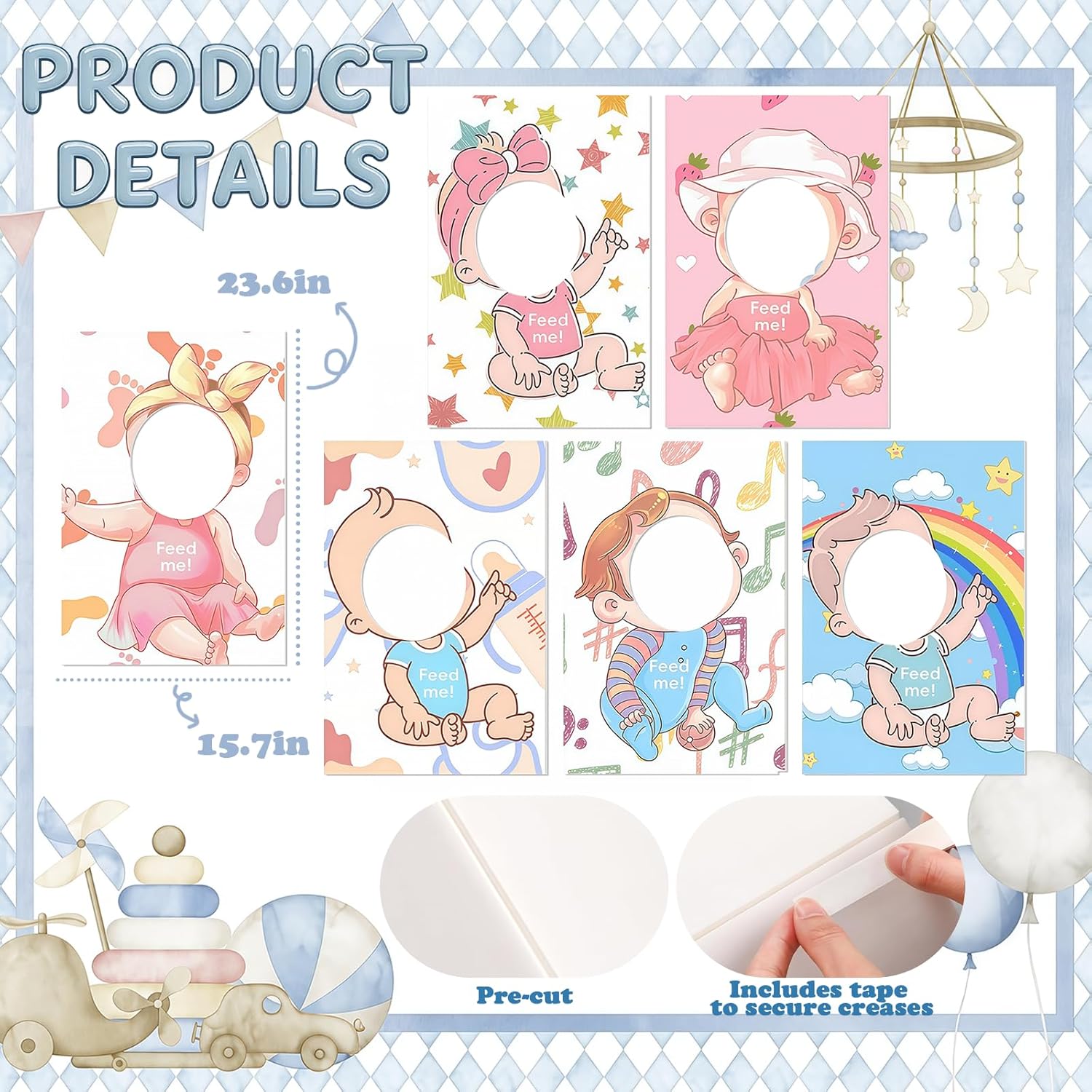 6 Set Blindfolded Baby Shower Games Feed Me Baby Shower Games Funny Food Feeding Activities for Gender Reveal Bridal Group Party Supplies