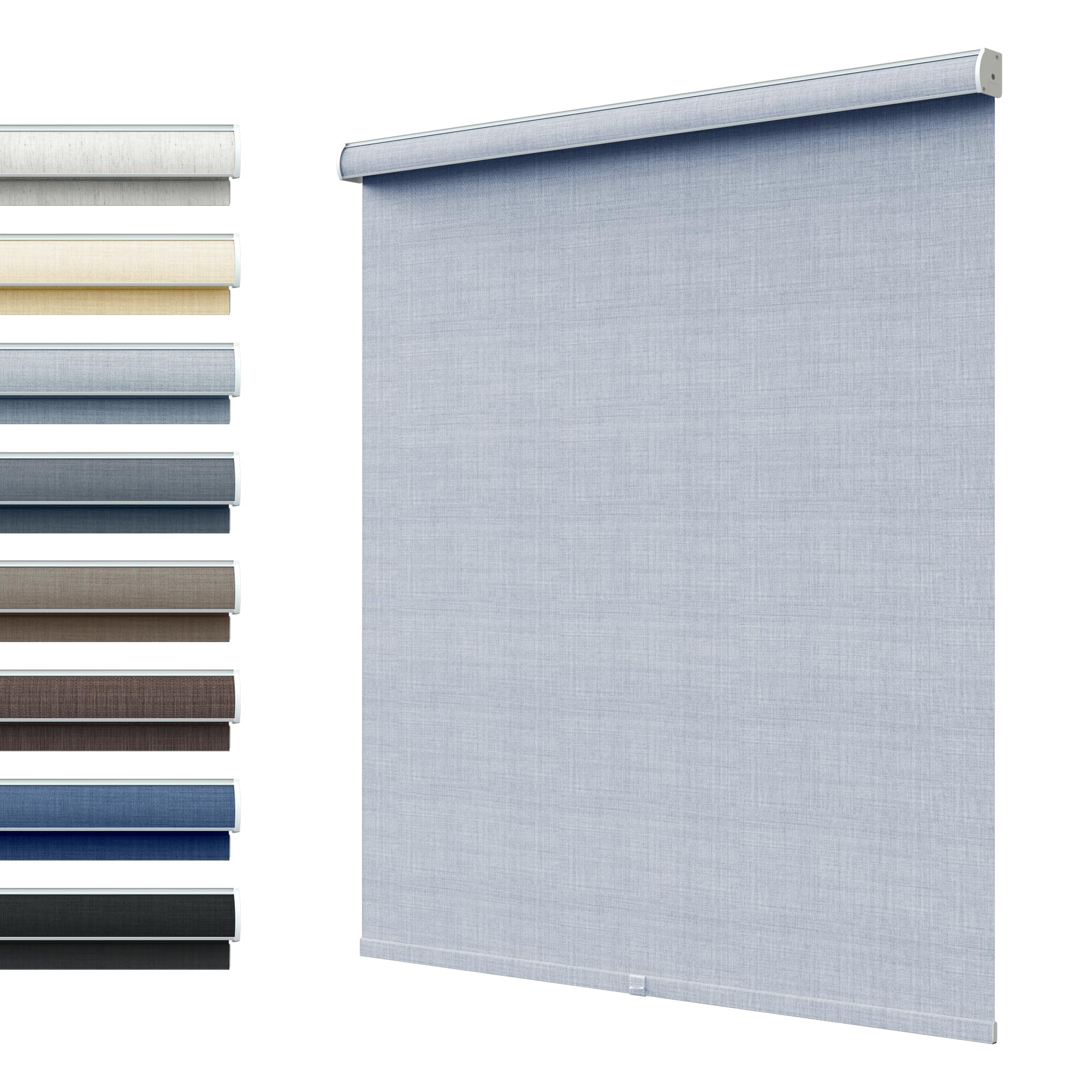 SLKWDOBD Linen Roller Shades, Cordless Fabric Roller Blinds with Thermal Insulated, Room Darkening, UV Protection, Blackout, Pull Down Window Shades