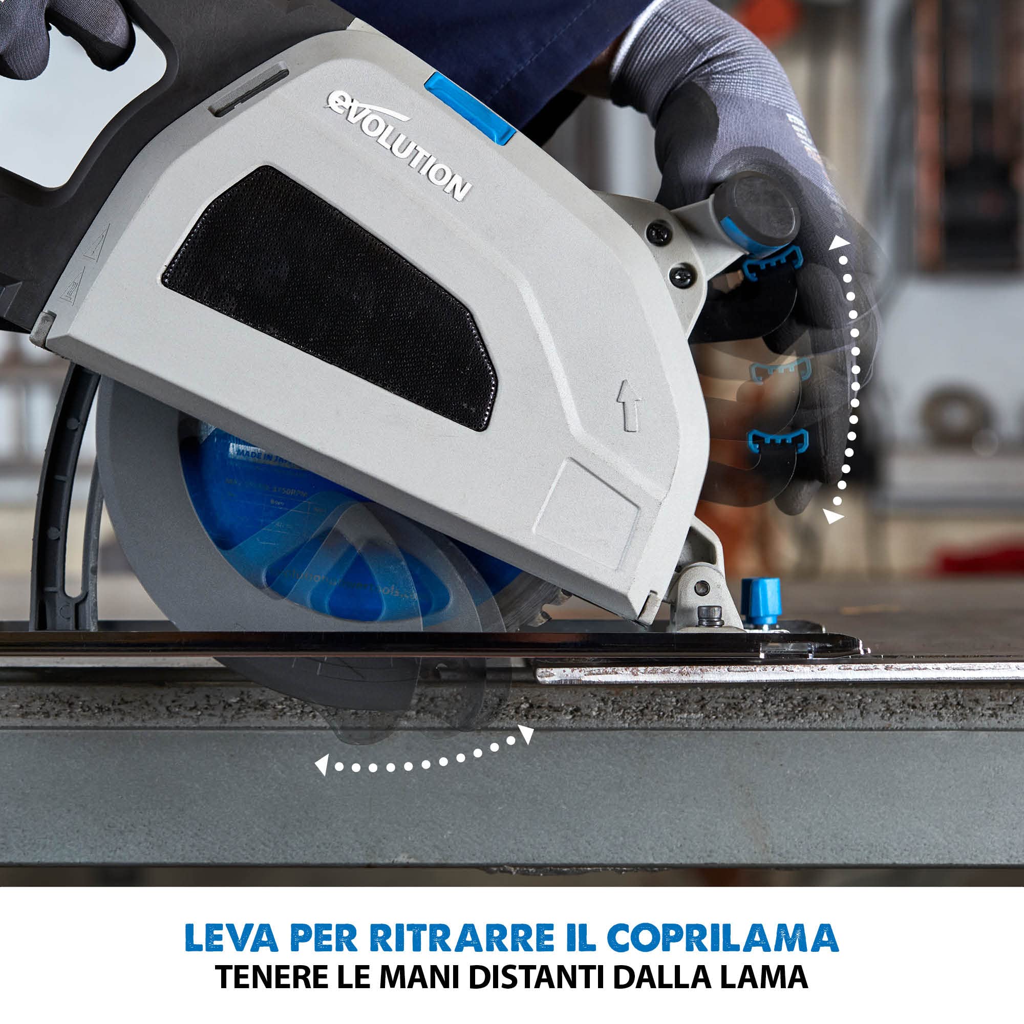 Evolution S210CCS - 210 mm Sega circolare per acciaio - Superfici immediatamente pronte per ulteriori lavorazioni - Non genera surriscaldamento, ronzii o scintille - Lama per acciaio dolce inclusa